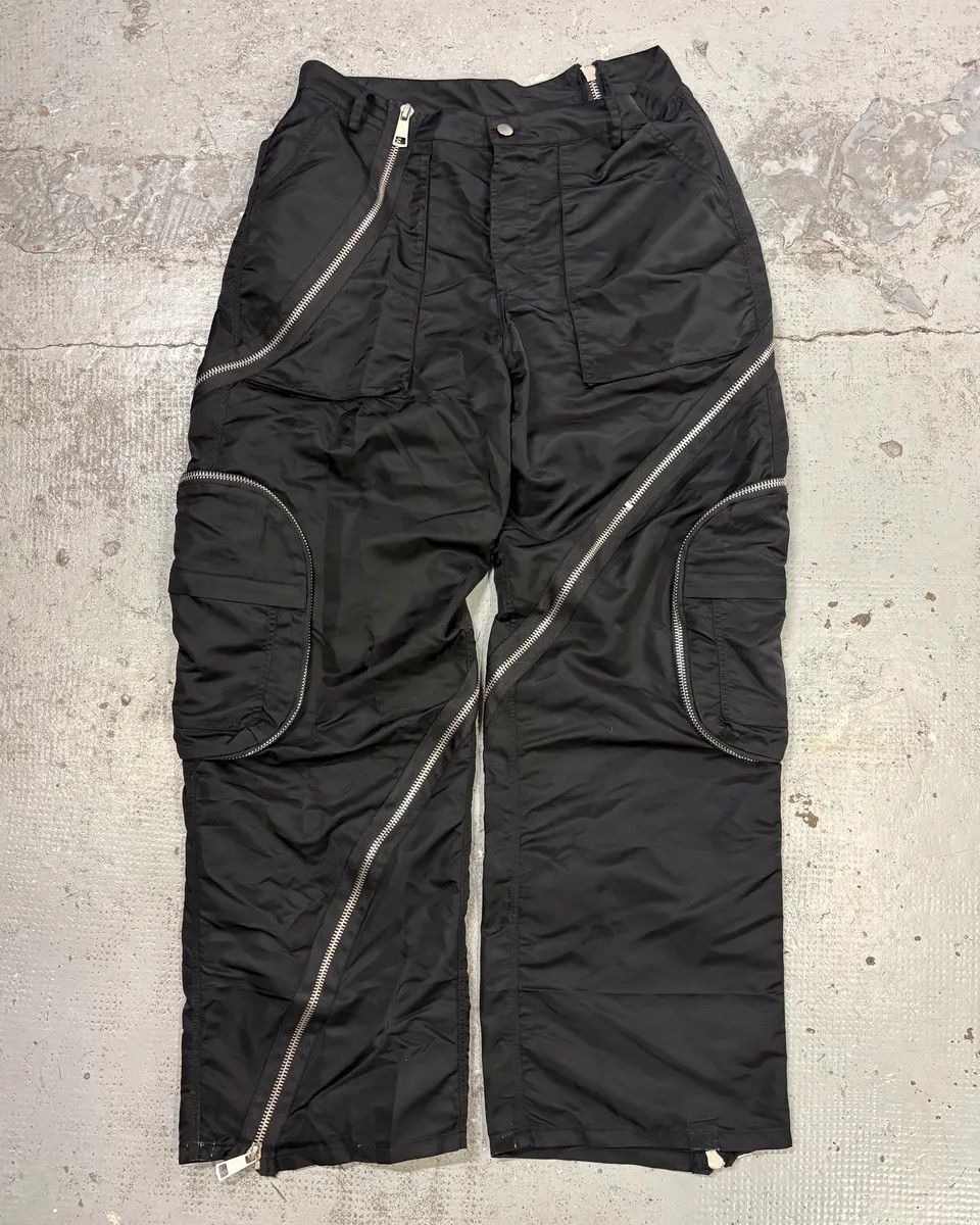 Vintage Archive Black Nylon Tornado Zip Pants Size US 32 / EU 48 - 4 Thumbnail