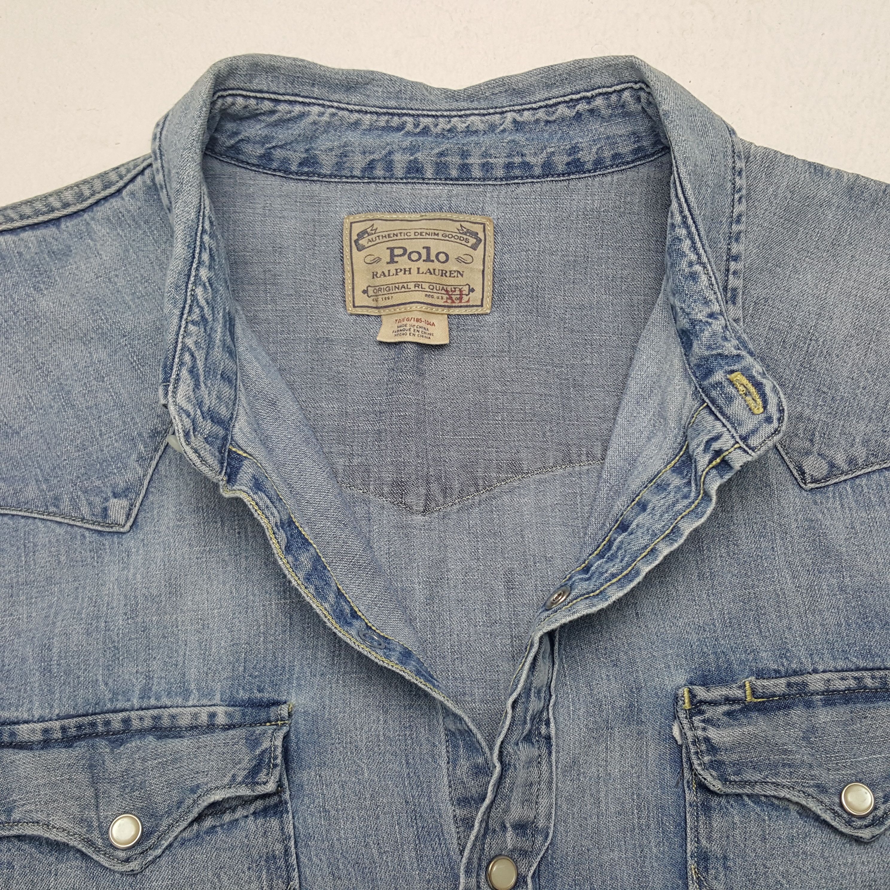 Polo Ralph Lauren × Vintage Vintage Polo Ralph Lauren Denim Button Up Shirt Size US XL / EU 56 / 4 - 4 Thumbnail