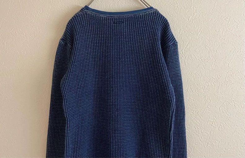 Kapital Kapital Blue Vintage Waffle Knit Long Sleeve Top-2506 Size US M / EU 48-50 / 2 - 5 Thumbnail