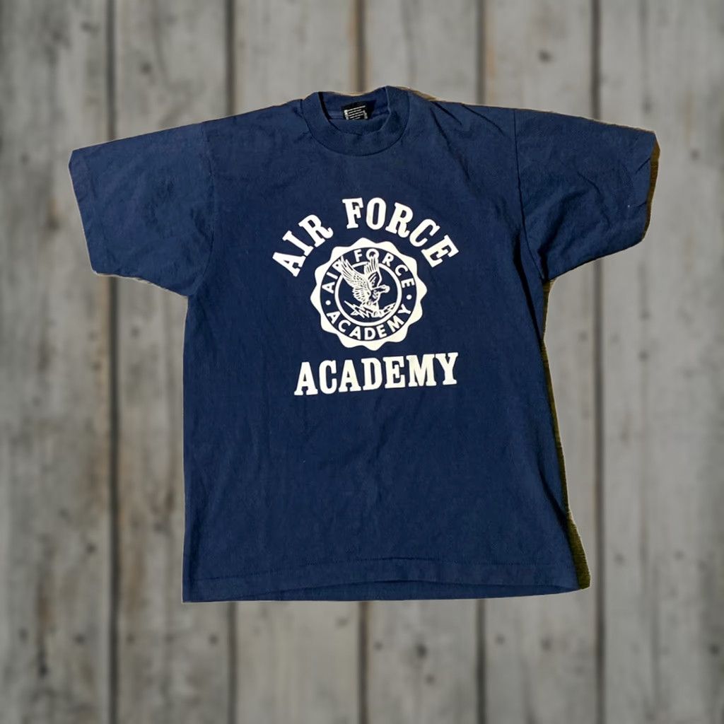 Vintage 80s Air Force Academy Marine Corps Marathon Single Stitch T Shirt Mens Blue M Size US M / EU 48-50 / 2 - 1 Thumbnail