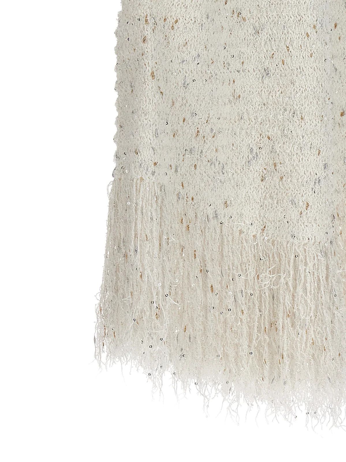 Balmain o1s1wg110825 Strap Lurex Tweed Mini Dress in Off White Size M / US 6-8 / IT 42-44 - 4 Thumbnail