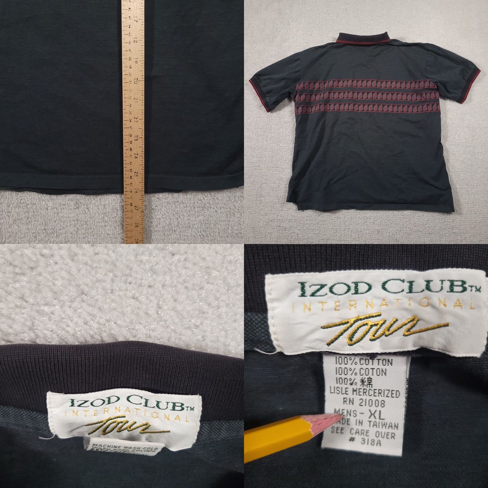 Izod VINTAGE IZOD Club Golf Polo Shirt XL Blue Pinehurst No.7 Short Sleeve Mens Size US XL / EU 56 / 4 - 8 Thumbnail