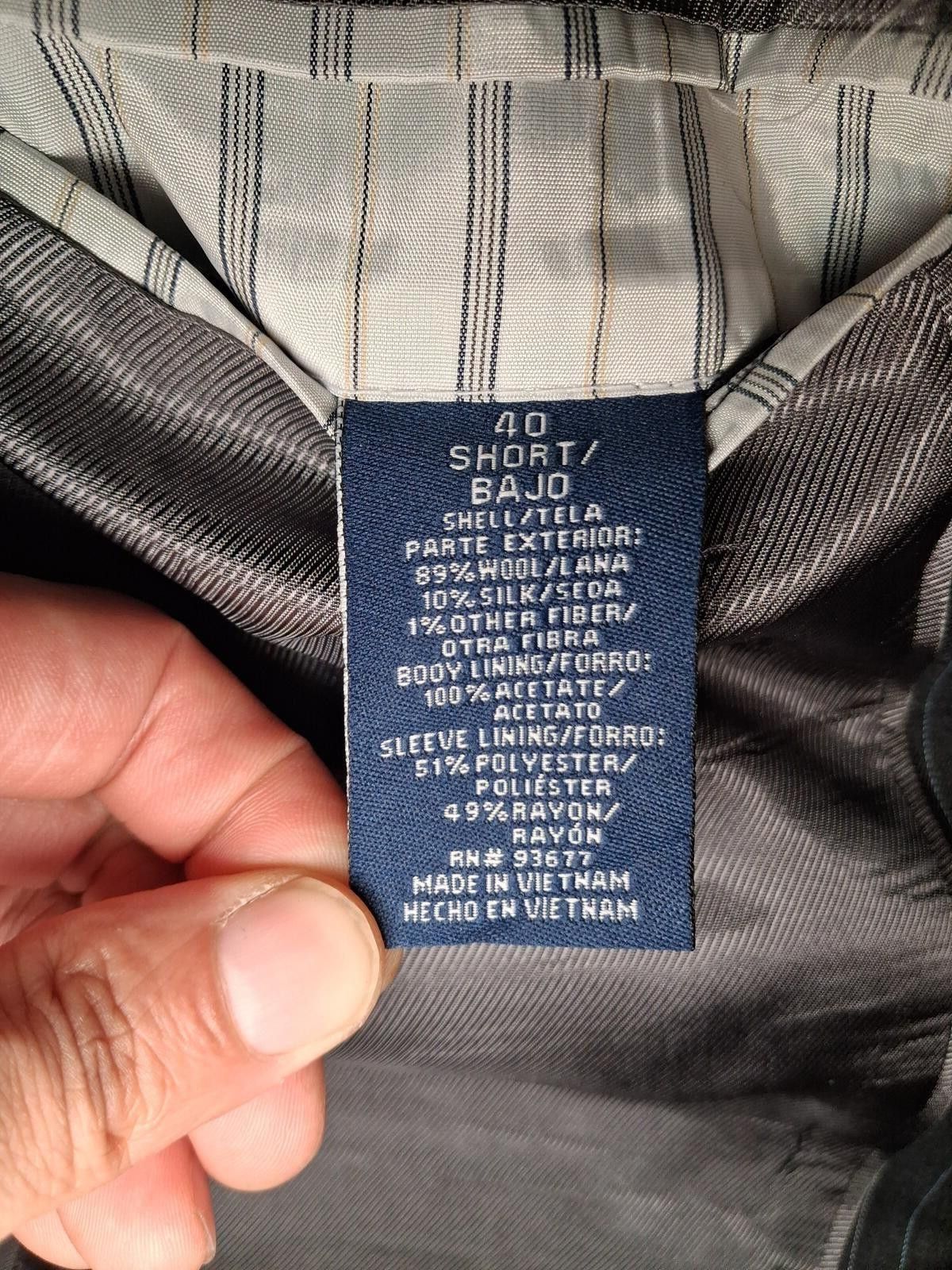 Stafford Stafford 2 Piece Suit Mens 40S 35x29 Gray Striped Wool Silk Size 40S - 5 Thumbnail