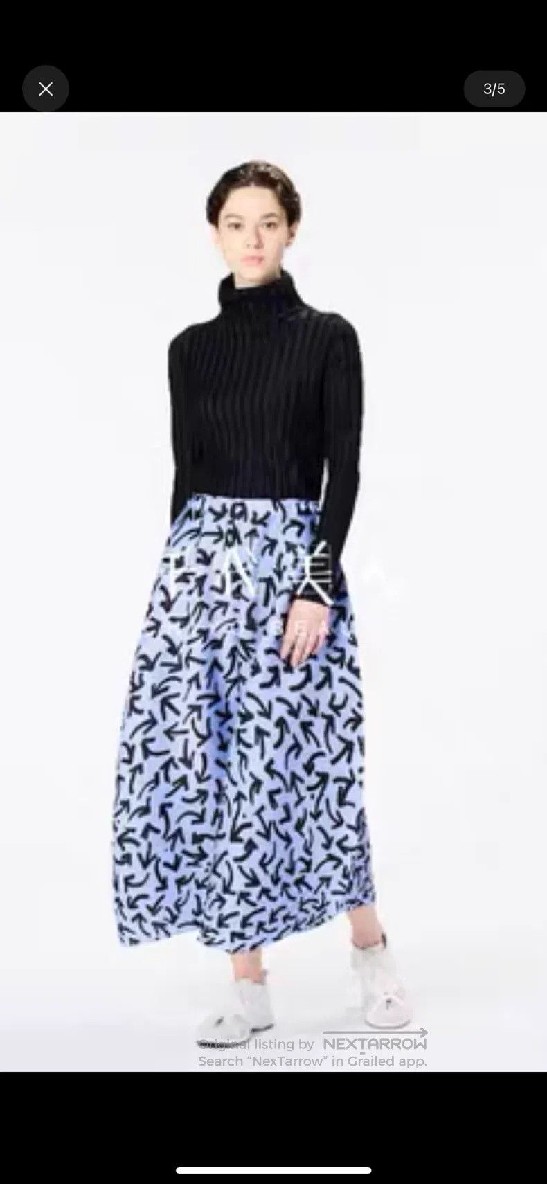 Issey Miyake Issey Miyake size:3 Blue Midi Skirt Size 22" - 2 Thumbnail