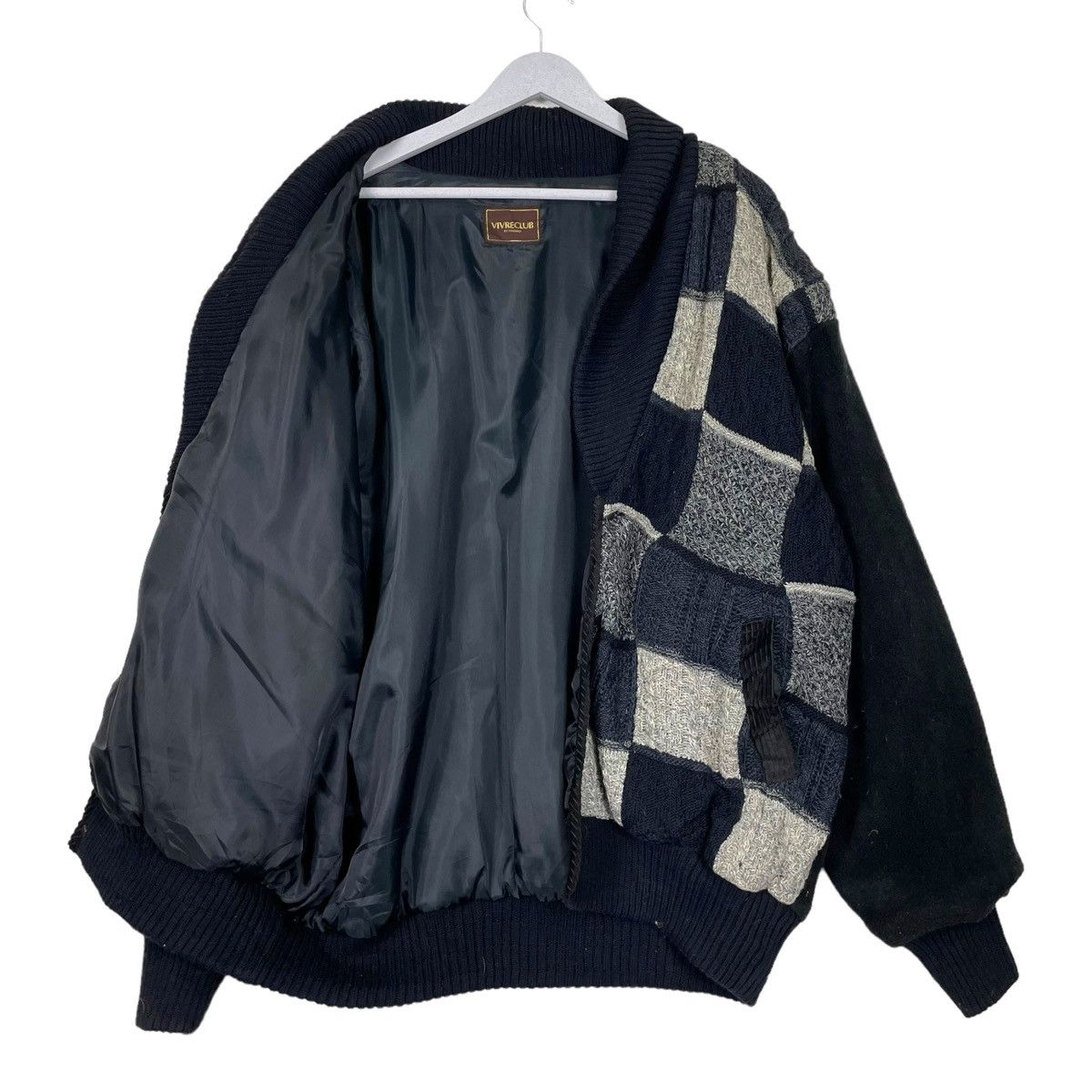 Issey Miyake × Japanese Brand × Joie de Vivre 💥BOXY VIVRE CLUB KNIT BOMBER JACKET ISSEY MIYAKE INSPIRED Size US XL / EU 56 / 4 - 6 Thumbnail