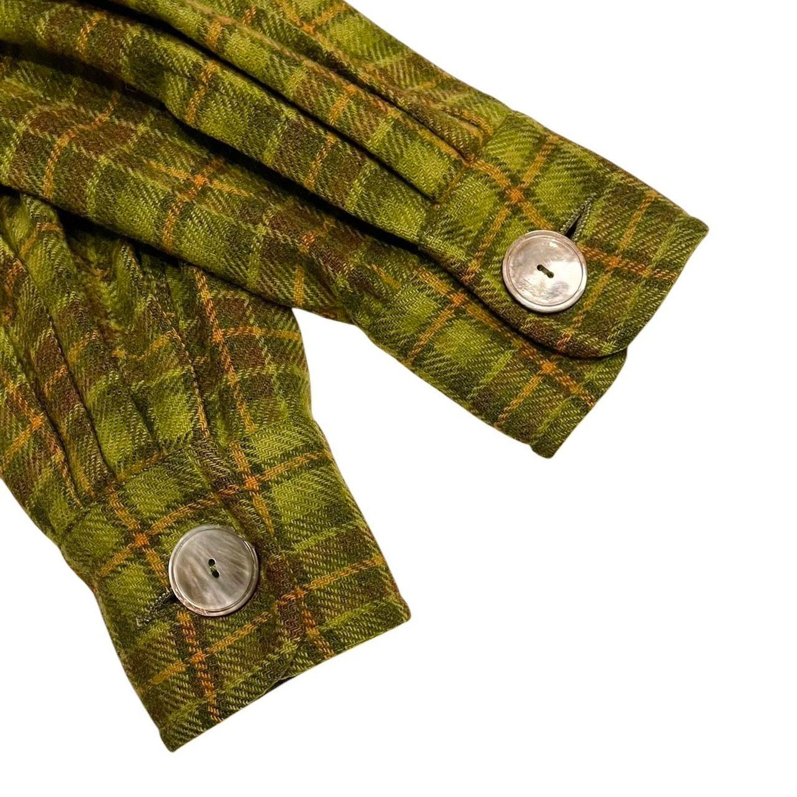 Pendleton RARE VTG 1950s Pendleton Womens 49er Green Plaid Wool Jacket Size L / US 10 / IT 46 - 5 Thumbnail