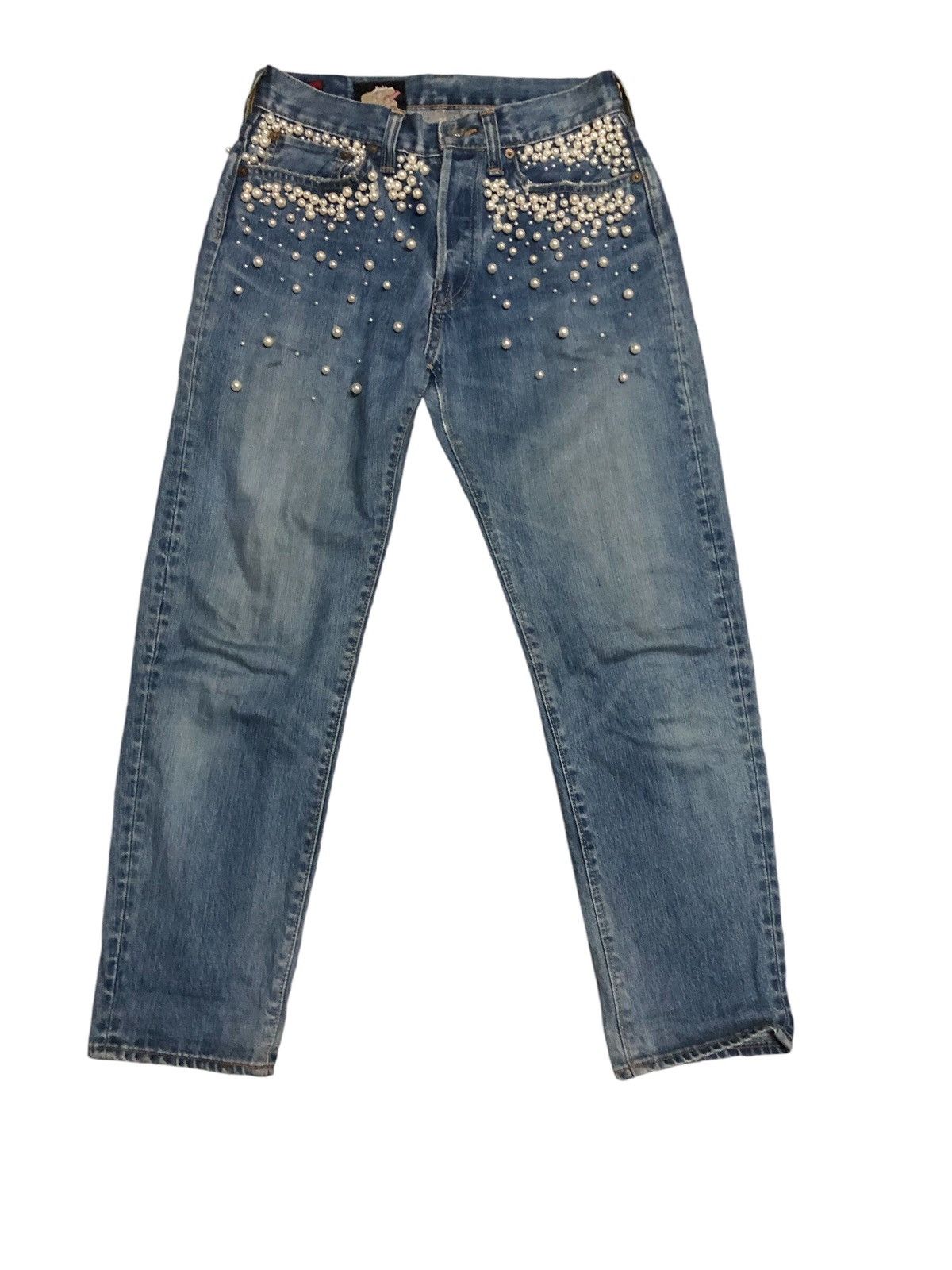 If Six Was Nine × Japanese Brand × Le Grande Bleu (L.G.B.) Bruna Buino Pearl Denim Pants Size US 28 / EU 44 - 1 Thumbnail