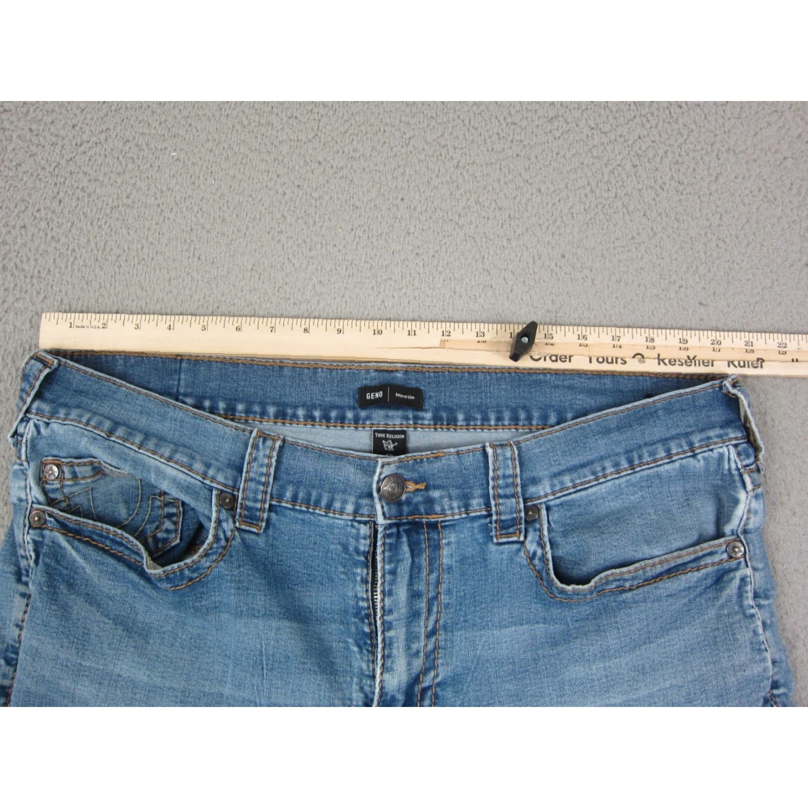 True Religion True Religion Geno Jeans Mens 40x33 Denim Straight Relaxed W 40 L 33 Blue 90s Vintage? Size US 40 / EU 56 - 6 Thumbnail