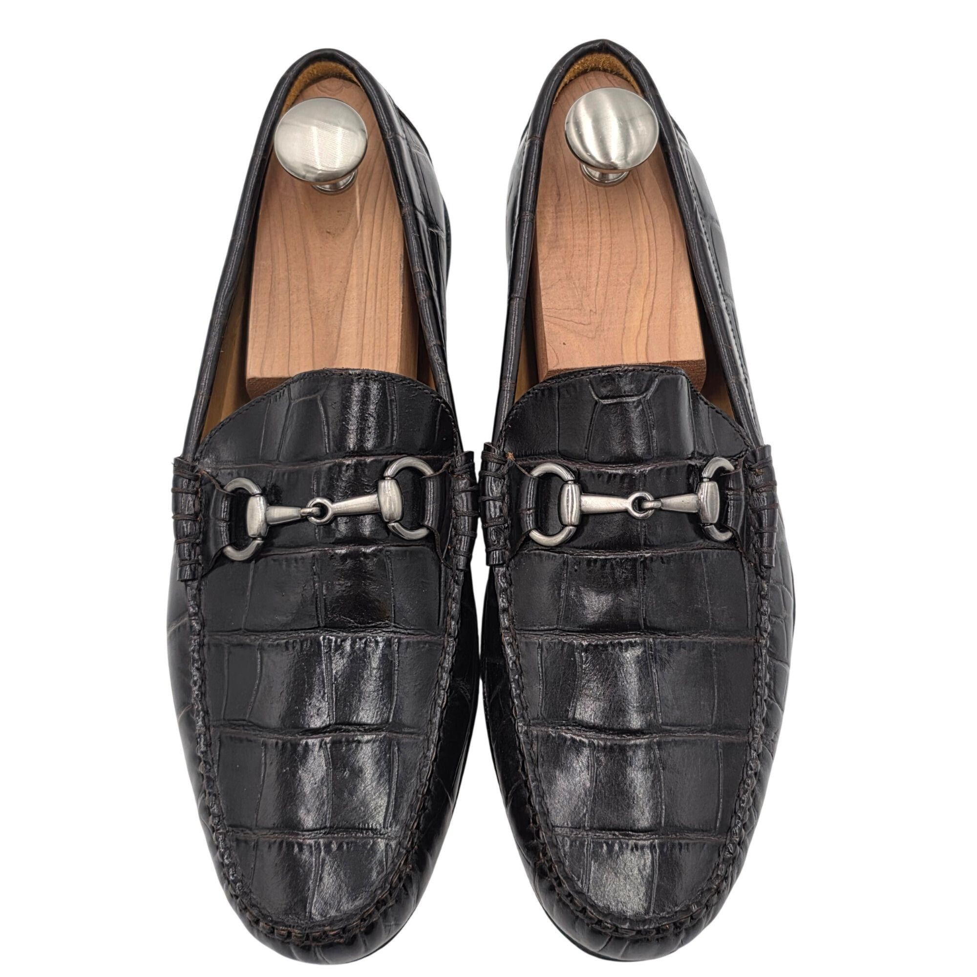 Peter Millar NEW Peter Millar Dark Brown Crocodile Embossed Leather Loafe Size US 9 / EU 42 - 10 Thumbnail