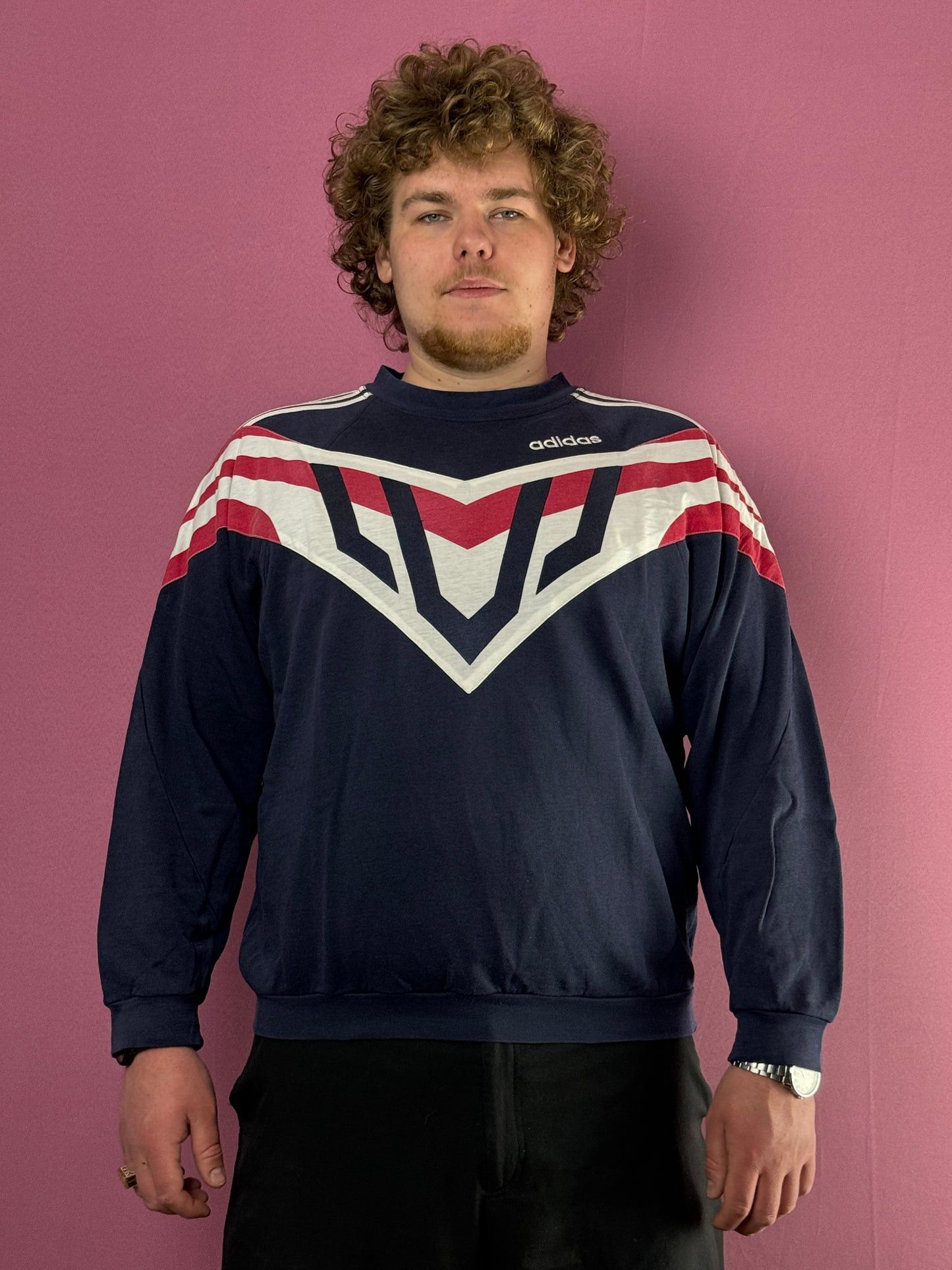 Adidas 90s Adidas Vintage Men's Sweatshirt - L Size US L / EU 52-54 / 3 - 2 Thumbnail
