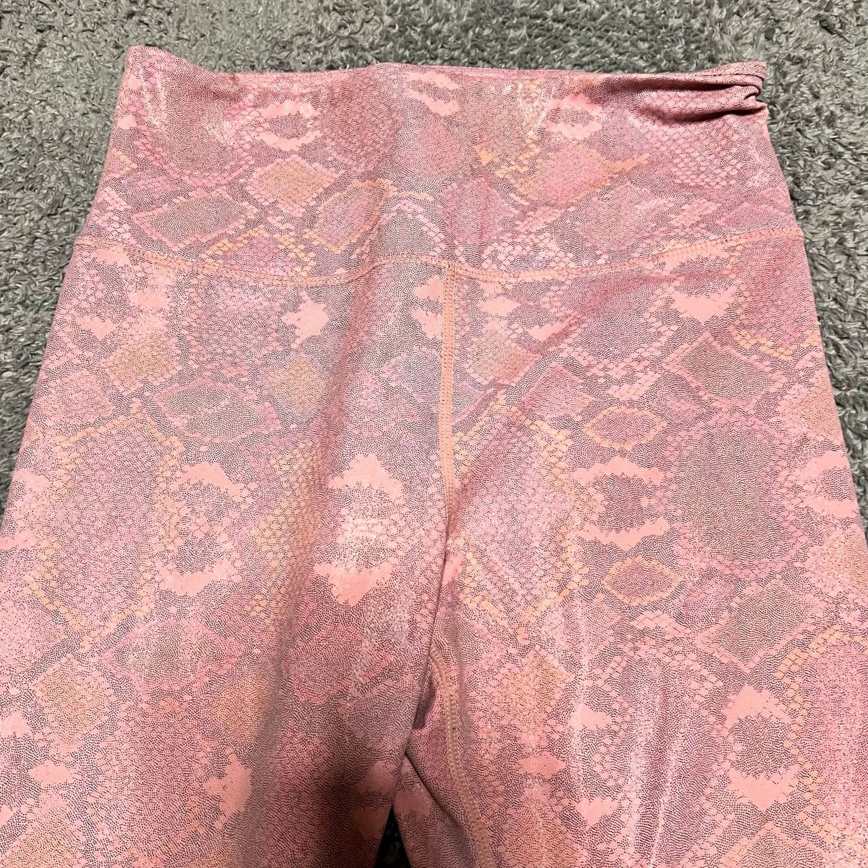 Pinko Zyia Active Leggings Womens 6-8 Pink Snake Print Ankle Pants Size 28" / US 6 / IT 42 - 2 Thumbnail