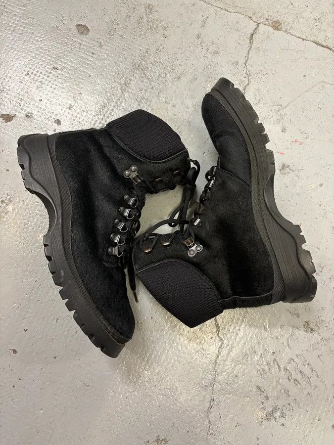Prada FW1999 Prada Black High Ponyhair Leather Vibram Boots Size US 8 / IT 38 - 6 Thumbnail