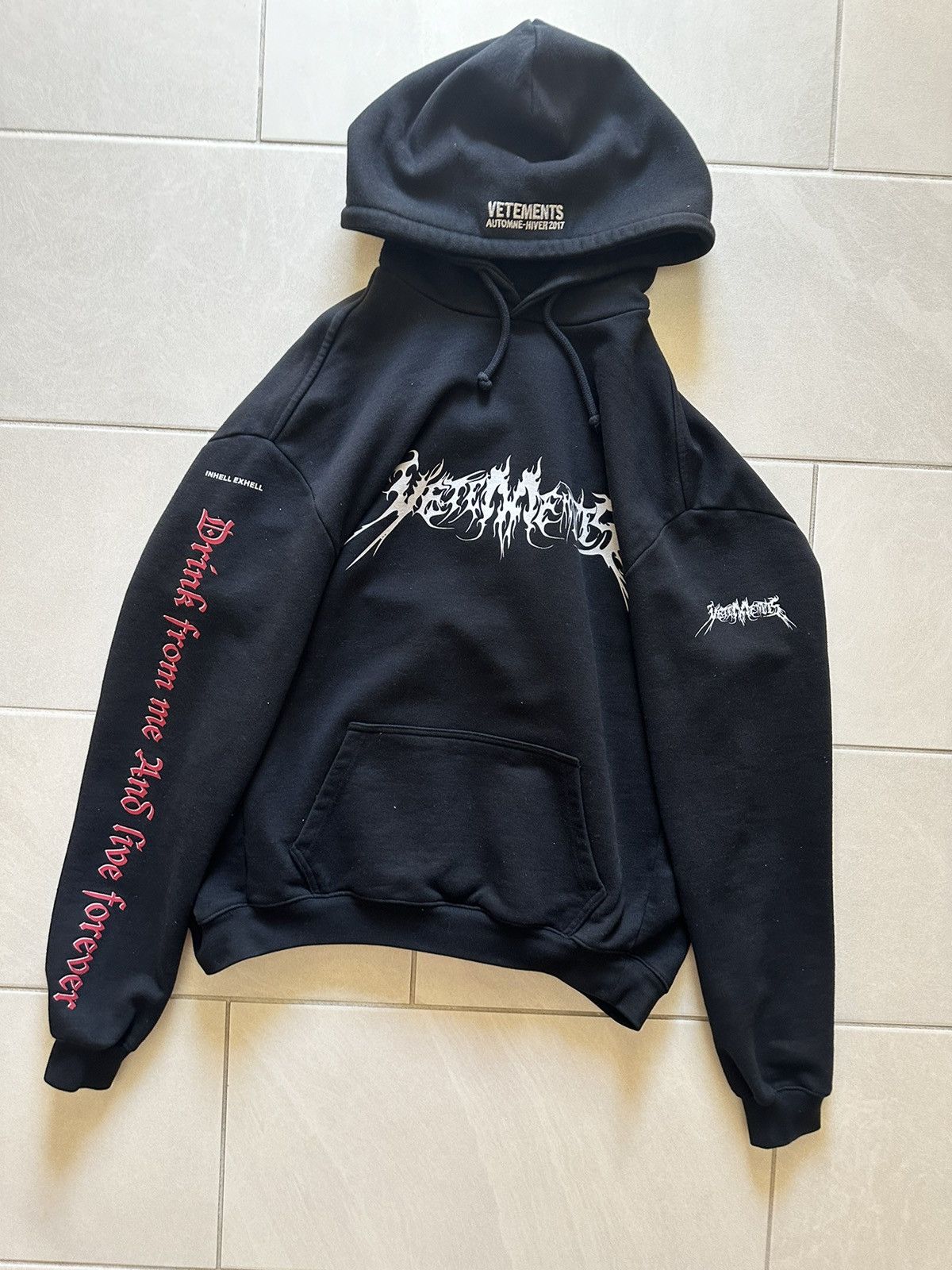 image of Vetements Total Fucking Darkness Hoodie in Black, Men's (Size Small)