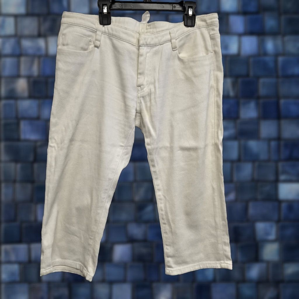 Miu Miu VINTAGE Miu Miu Capri Pants Denim Blend Lightweight Ivory 21in Inseam Regular Women Italy 28 Small Pants Women Size 28" / US 6 / IT 42 - 1 Thumbnail