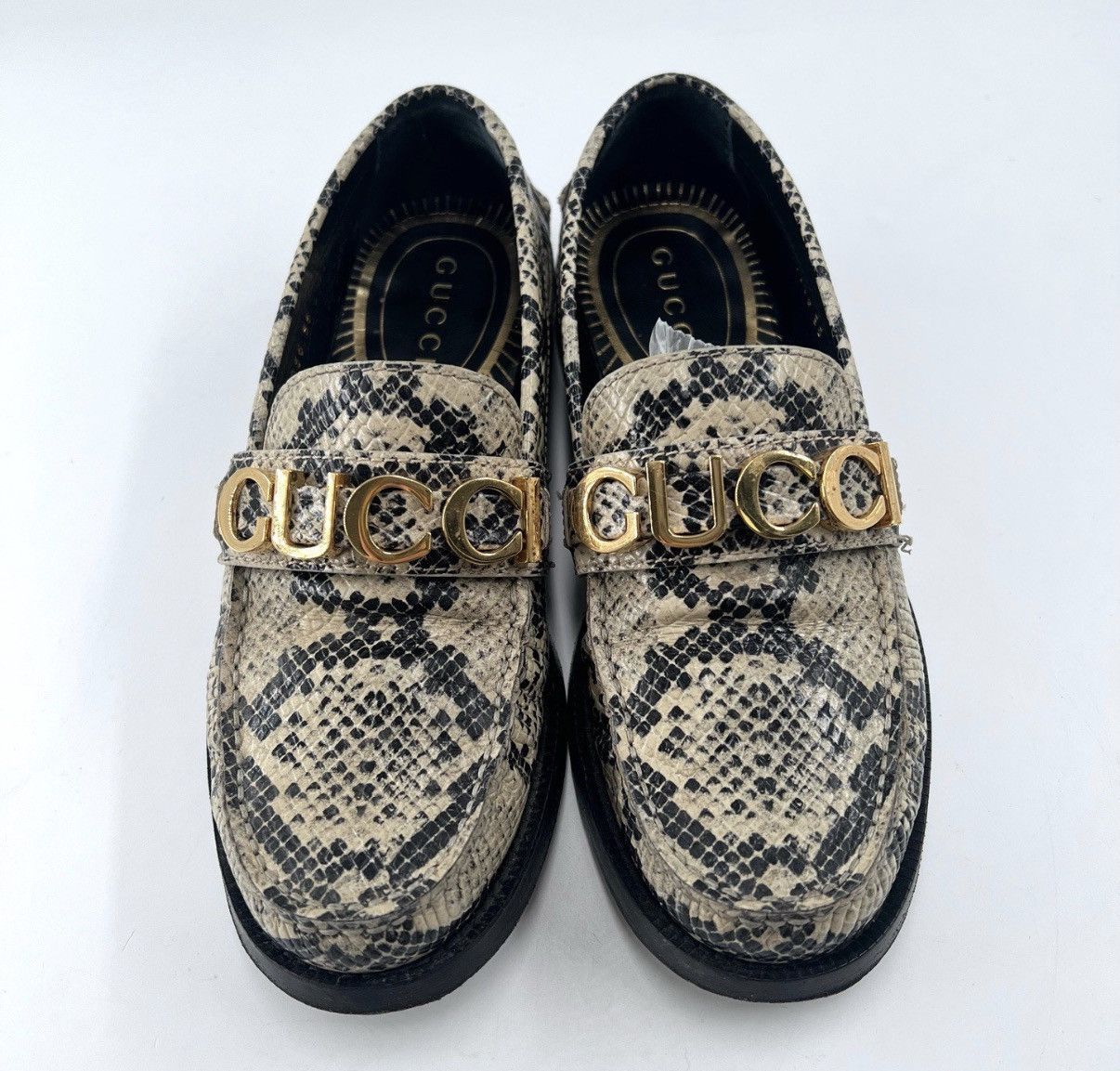 Gucci Gucci Women's Python Print Logo Loafer Flats K12 Size US 5 / IT 35 - 2 Thumbnail