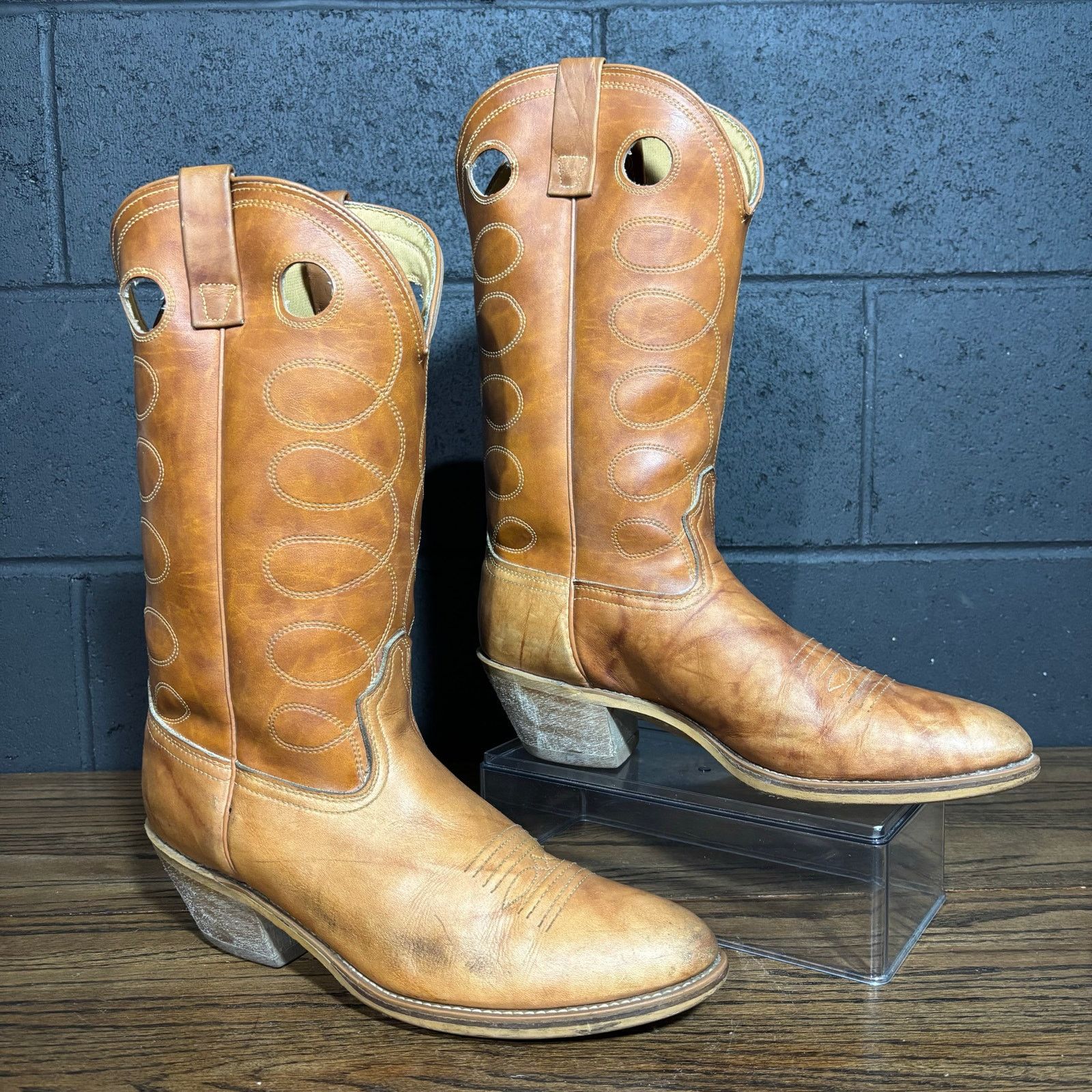Other Vintage Acme Western Boots 11.5 D Tan Leather USA Buckaroo Size US 11.5 / EU 44-45 - 1 Thumbnail