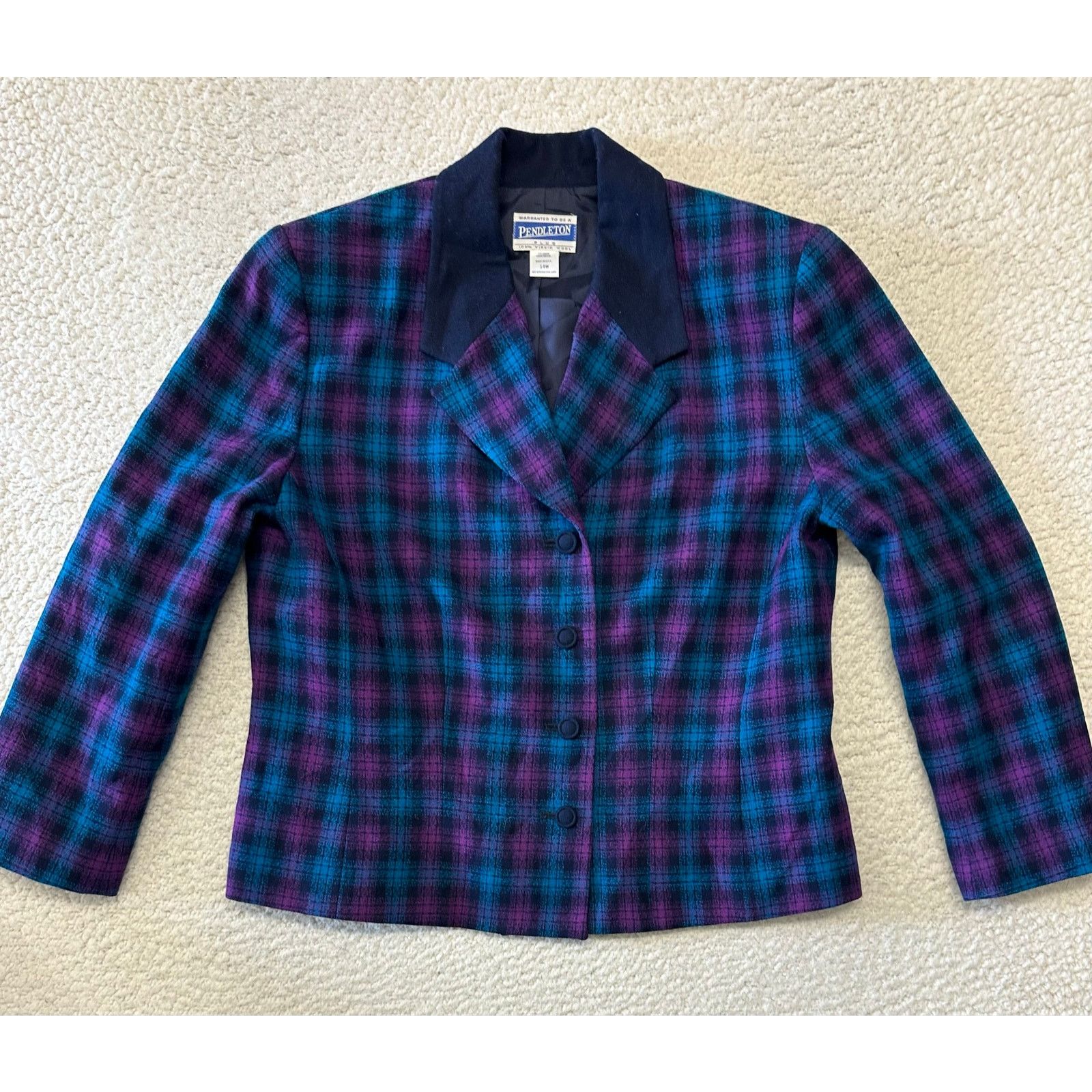 Pendleton Vintage Pendleton Womens Plaid Wool Blazer Jacket Size 14 Size XL / US 12-14 / IT 48-50 - 1 Thumbnail