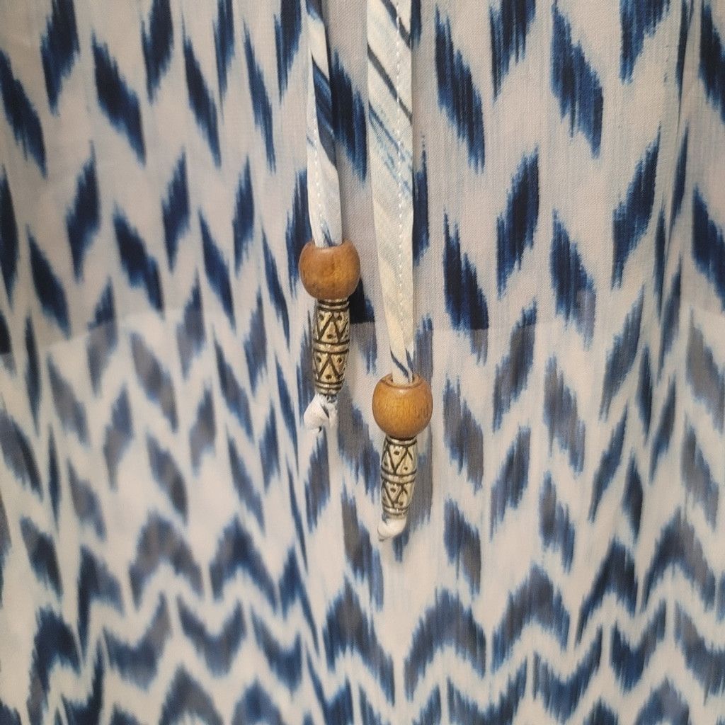 Other EUC City Studios Boho Blue and White Maxi Dress Size S / US 4 / IT 40 - 6 Thumbnail