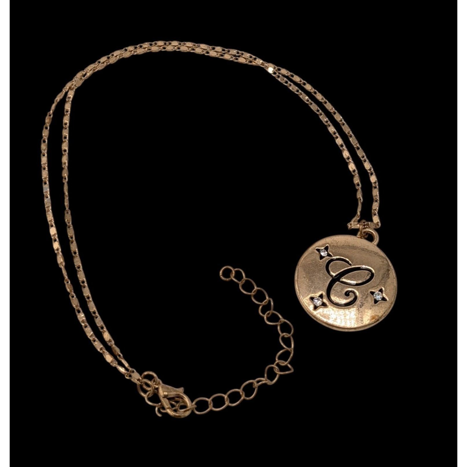 Other Elegant Glam Cursive Letter C Initial Necklace With Rhinesto Size ONE SIZE - 1 Thumbnail