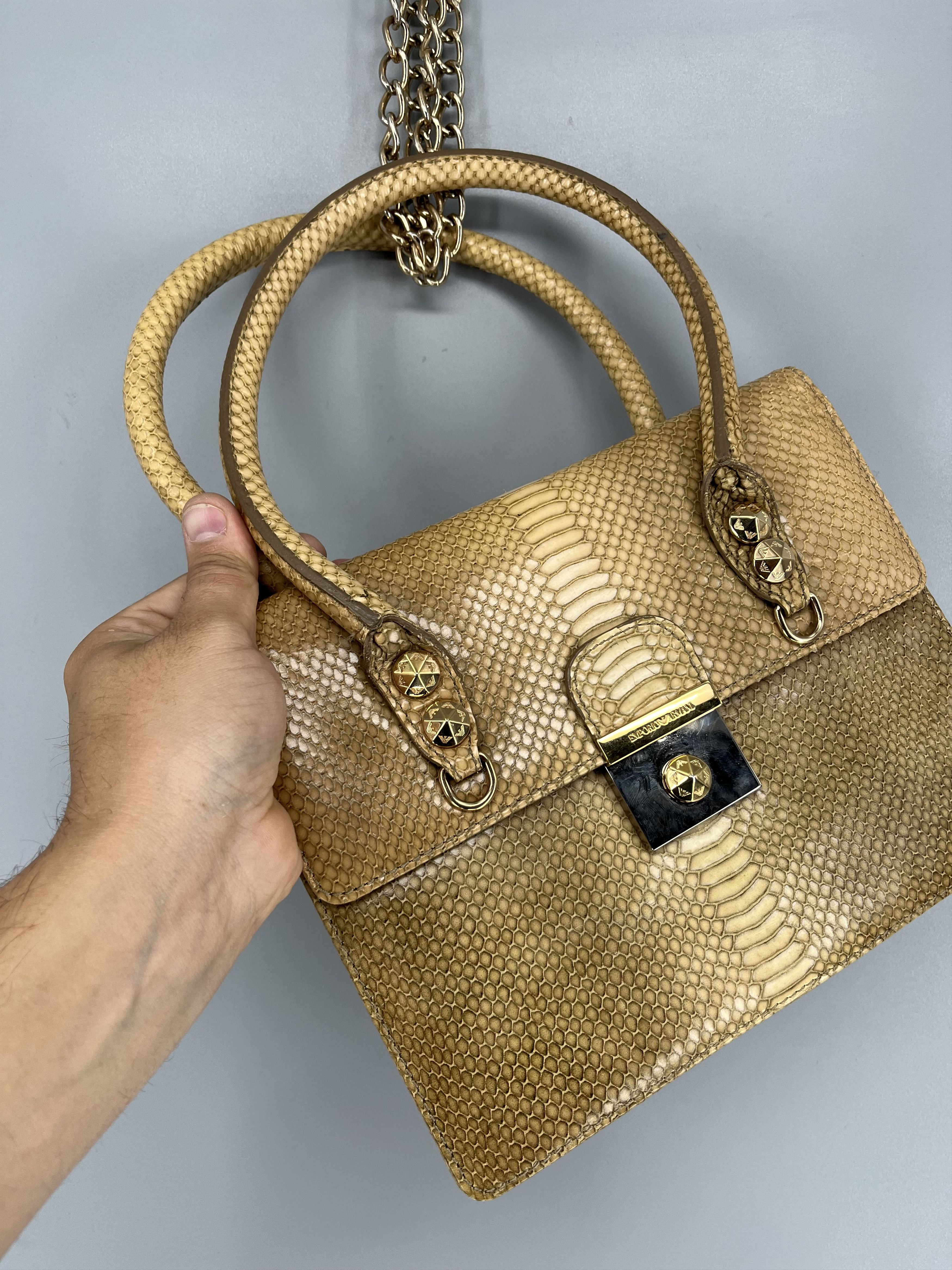 Emporio Armani Emporio Armani Vintage Python Leather Top Handle Bag Size ONE SIZE - 2 Thumbnail