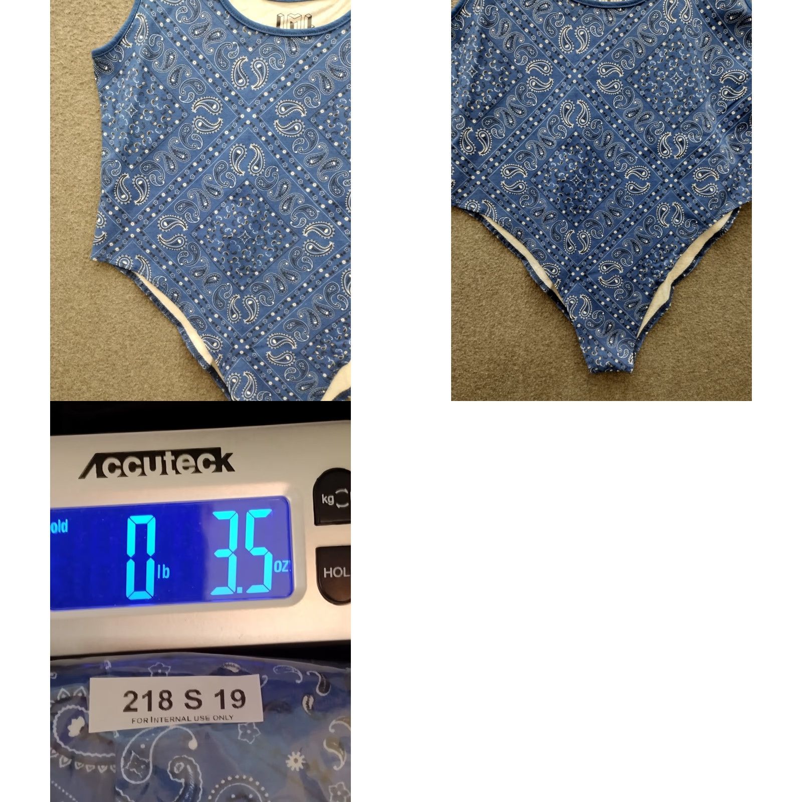 Vintage Isaac Morris Cotton Blend Bodysuit Sleeveless Women's XXL Blue Paisley Bandana Size XXL / US 16-18 / IT 52-54 - 8 Thumbnail