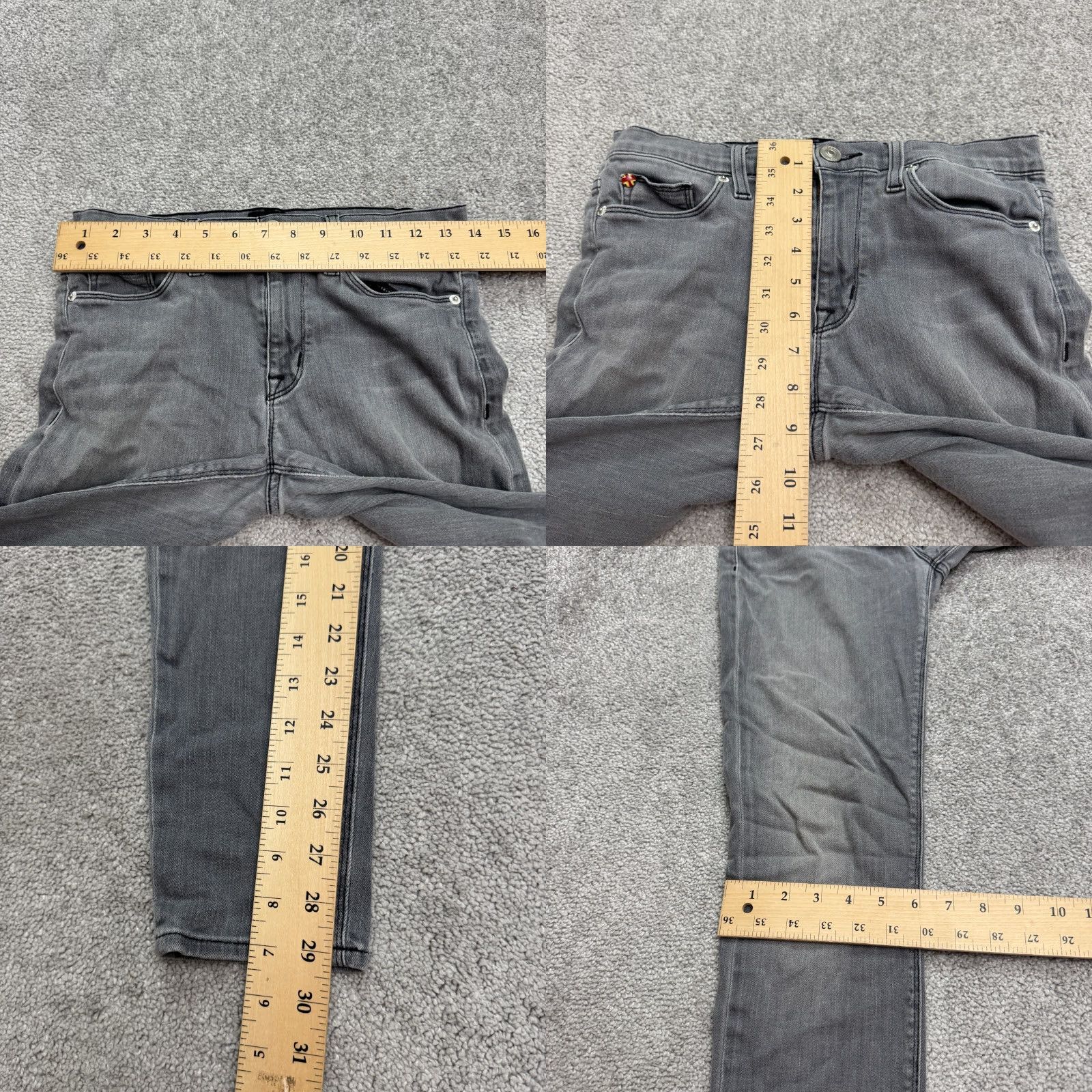 Hudson Hudson Nico Denim Jeans Womens 27 Gray Stone Wash 28x29 Mid Skinny City Streetwear Size 27" / US 4 / IT 40 - 9 Thumbnail