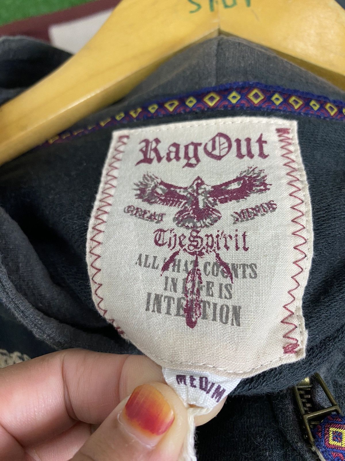 Japanese Brand × Vintage Vintage Rag out hoodies Size US M / EU 48-50 / 2 - 14 Thumbnail