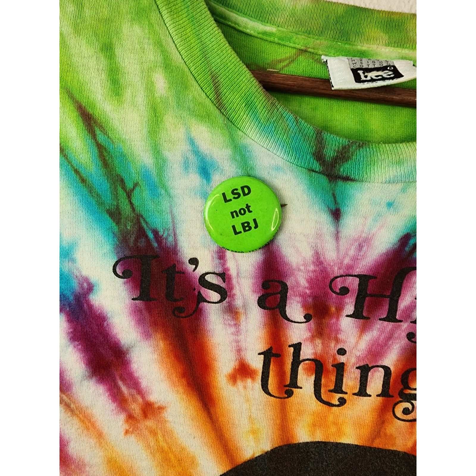 Lee Vintage Tie Dye Hippie Shirt Lee XXL Psychedelic Tee 90s USA Size US XXL / EU 58 / 5 - 3 Thumbnail