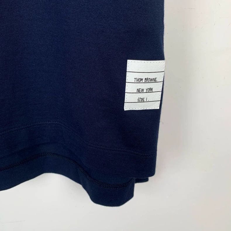 Thom Browne Thom Browne Dark blue round-neck cotton short-sleeved T-shi Size US S / EU 44-46 / 1 - 4 Thumbnail