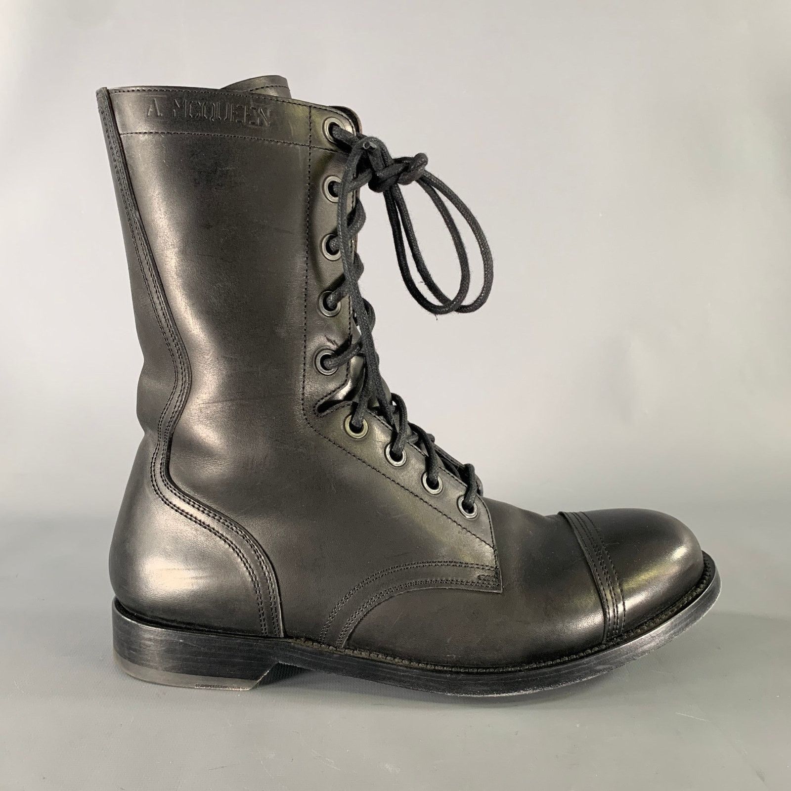Alexander McQueen ALEXANDER MCQUEEN Size 9.5 Black Leather Lace Up Boots Size US 9.5 / EU 42-43 - 2 Thumbnail
