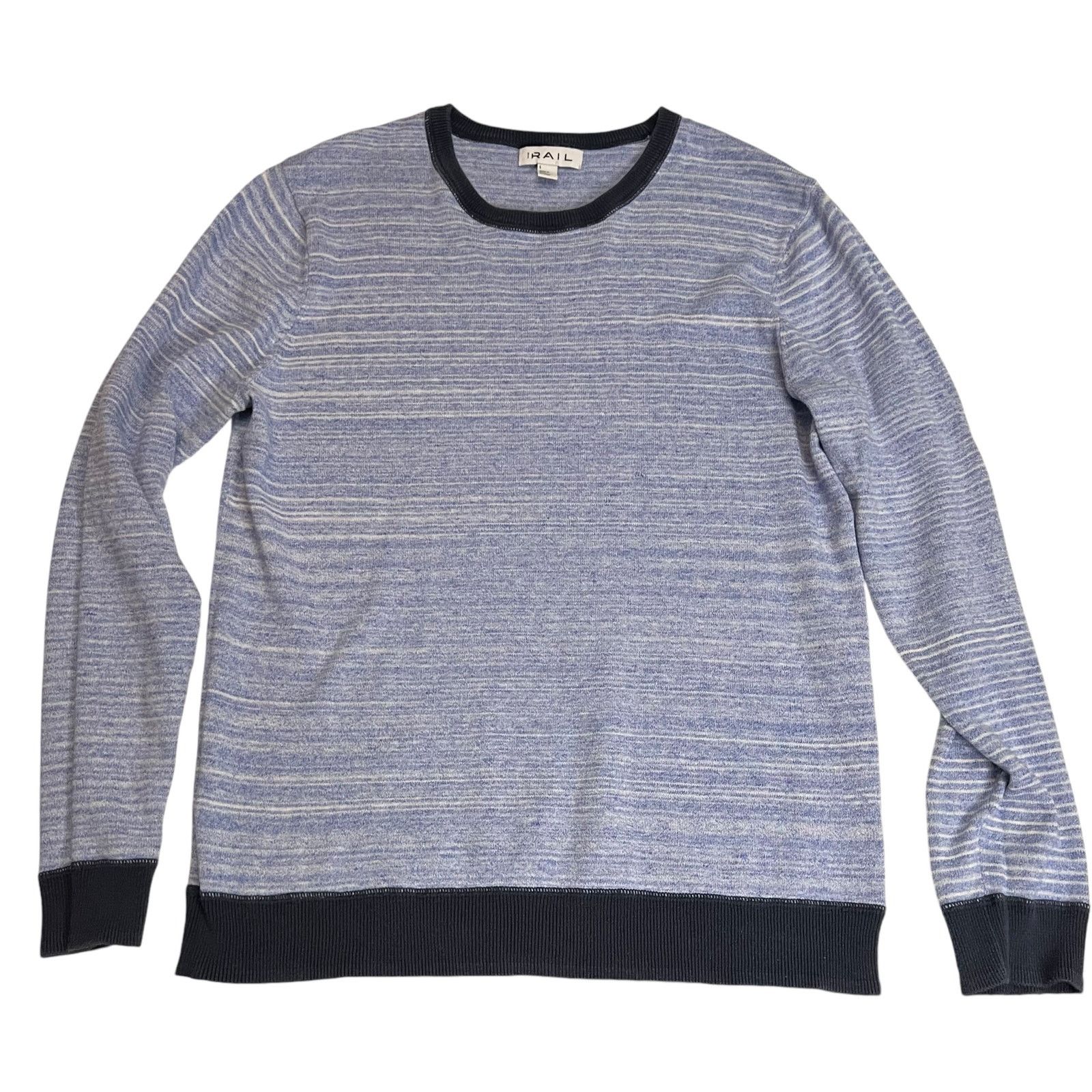 The Rail The Rail Men’s Crewneck Sweater - Blue Striped - Size Large Size US L / EU 52-54 / 3 - 8 Thumbnail
