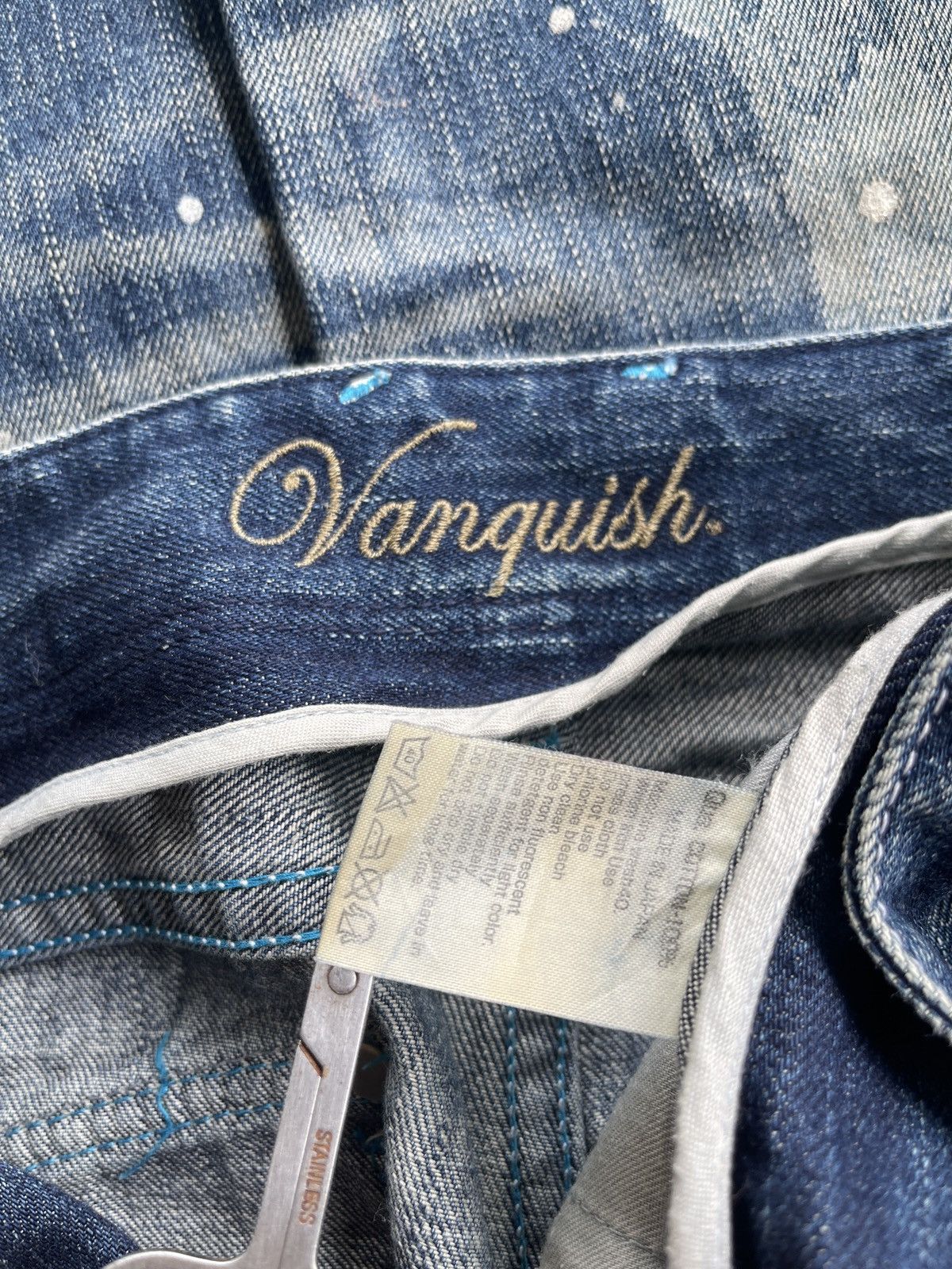 Vanquish Vanquish Japan Rusty Paint Splatted Denim Size US 33 - 10 Thumbnail