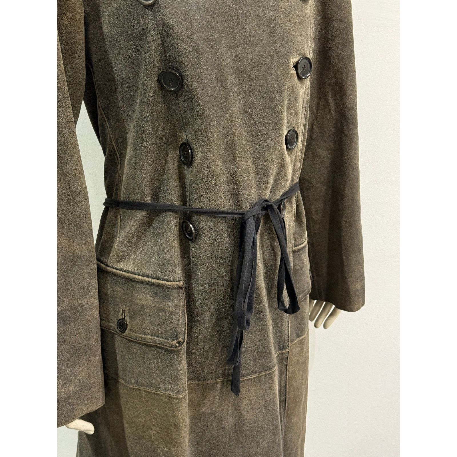 Ann Demeulemeester A/W2000 Ann Demeulemeester distressed leather belted coat Size S / US 4 / IT 40 - 4 Thumbnail