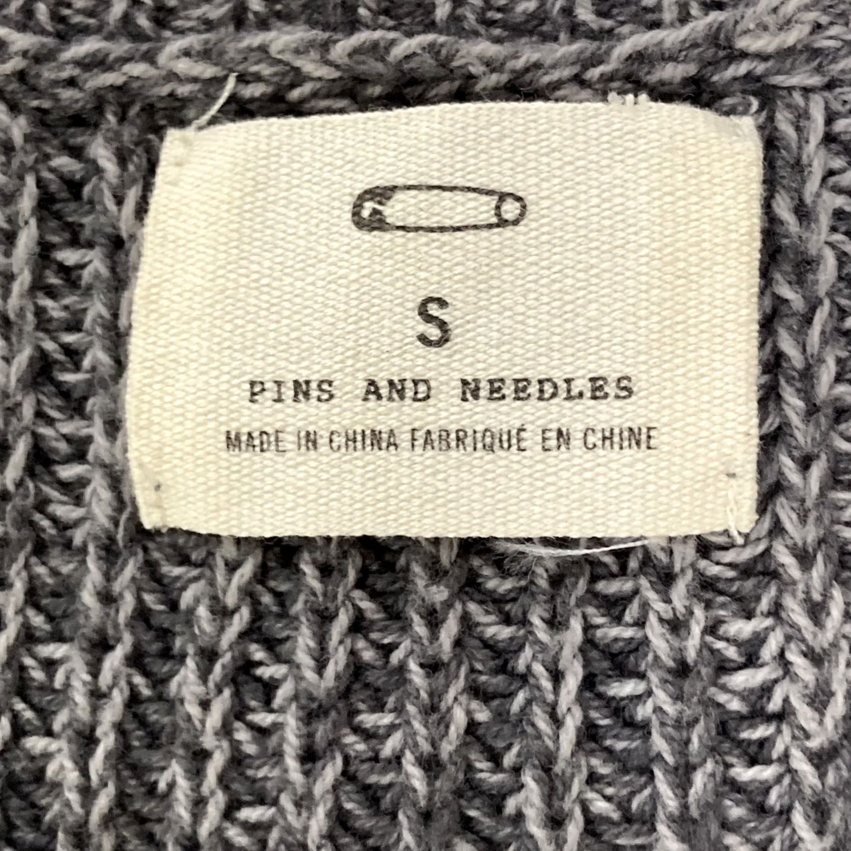 Anthropologie Anthropologie Pins and Needles Womens Gray Small Knit Lace Trim Sweater Tunic Size S / US 4 / IT 40 - 4 Thumbnail
