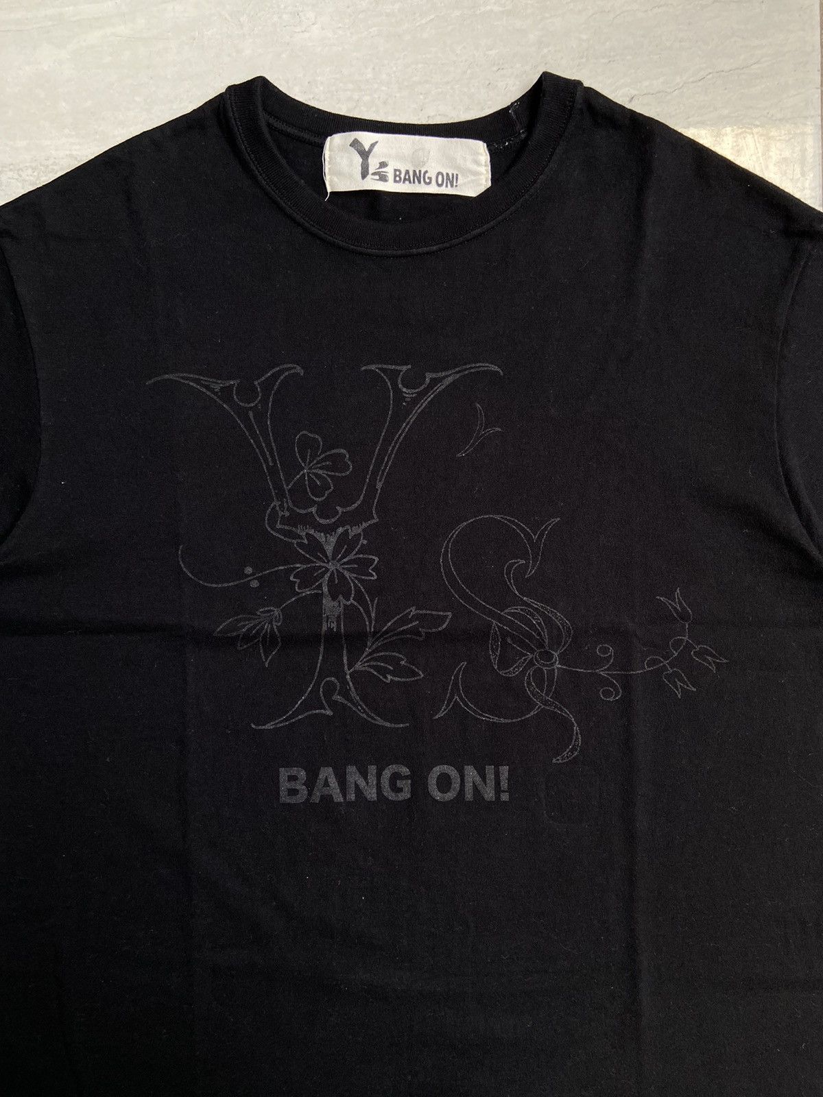Yohji Yamamoto Y’S BANG ON! Black Logo T-Shirt Size US M / EU 48-50 / 2 - 4 Thumbnail