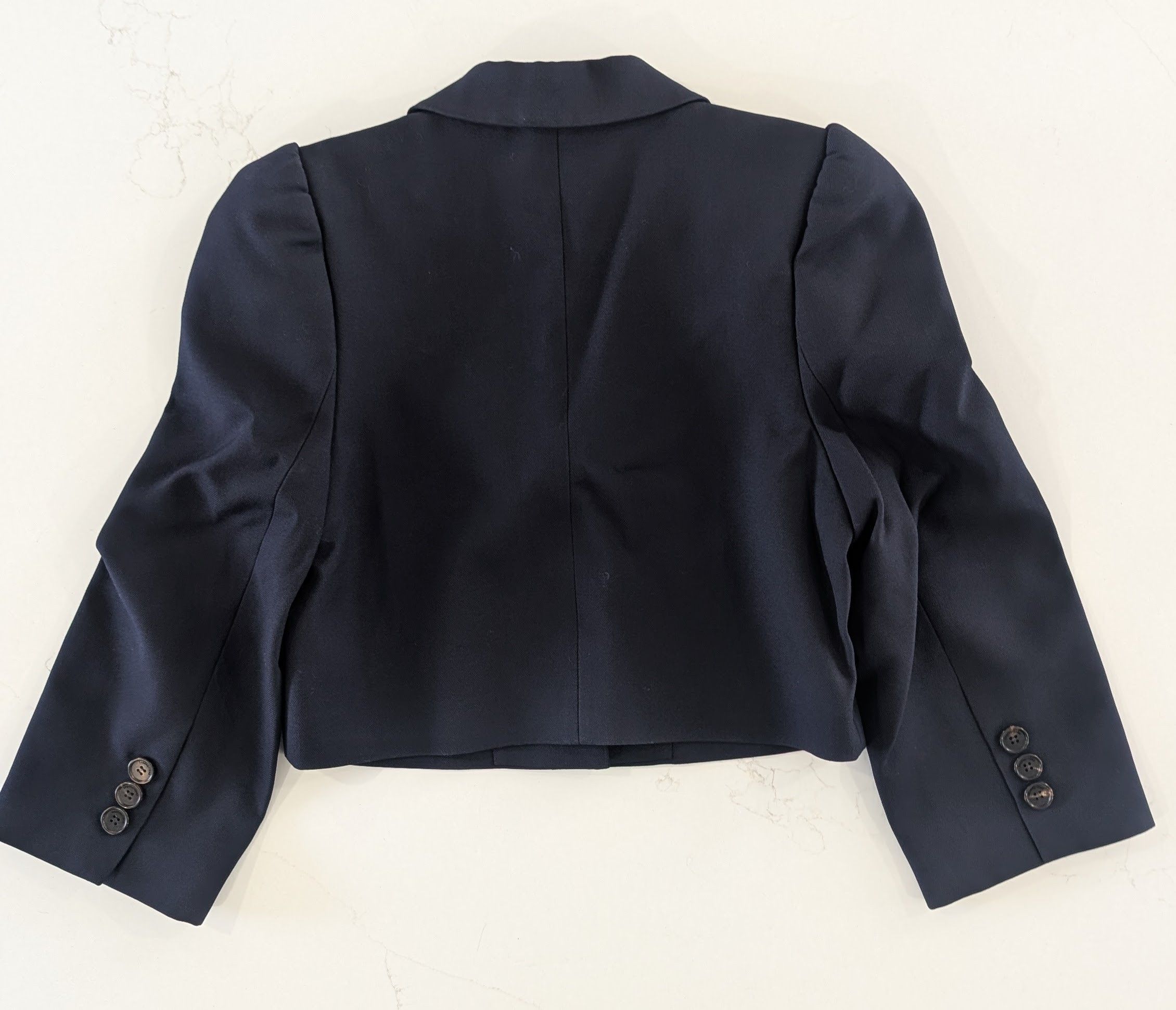 Shushu/Tong SHUSHU/TONG Cropped Puff Sleeve Blazer Navy SIZE S Size S / US 4 / IT 40 - 2 Thumbnail