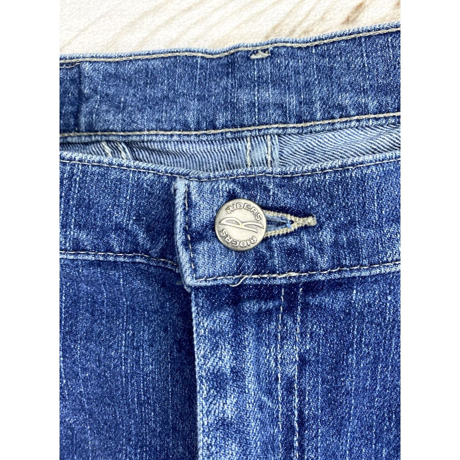 Lee Denim Riders Jeans Womens 16W High Rise Tapered Leg 5-Pocket Blue Medium Wash VINTAGE? No Size 25" / US 0 / IT 36 - 3 Thumbnail