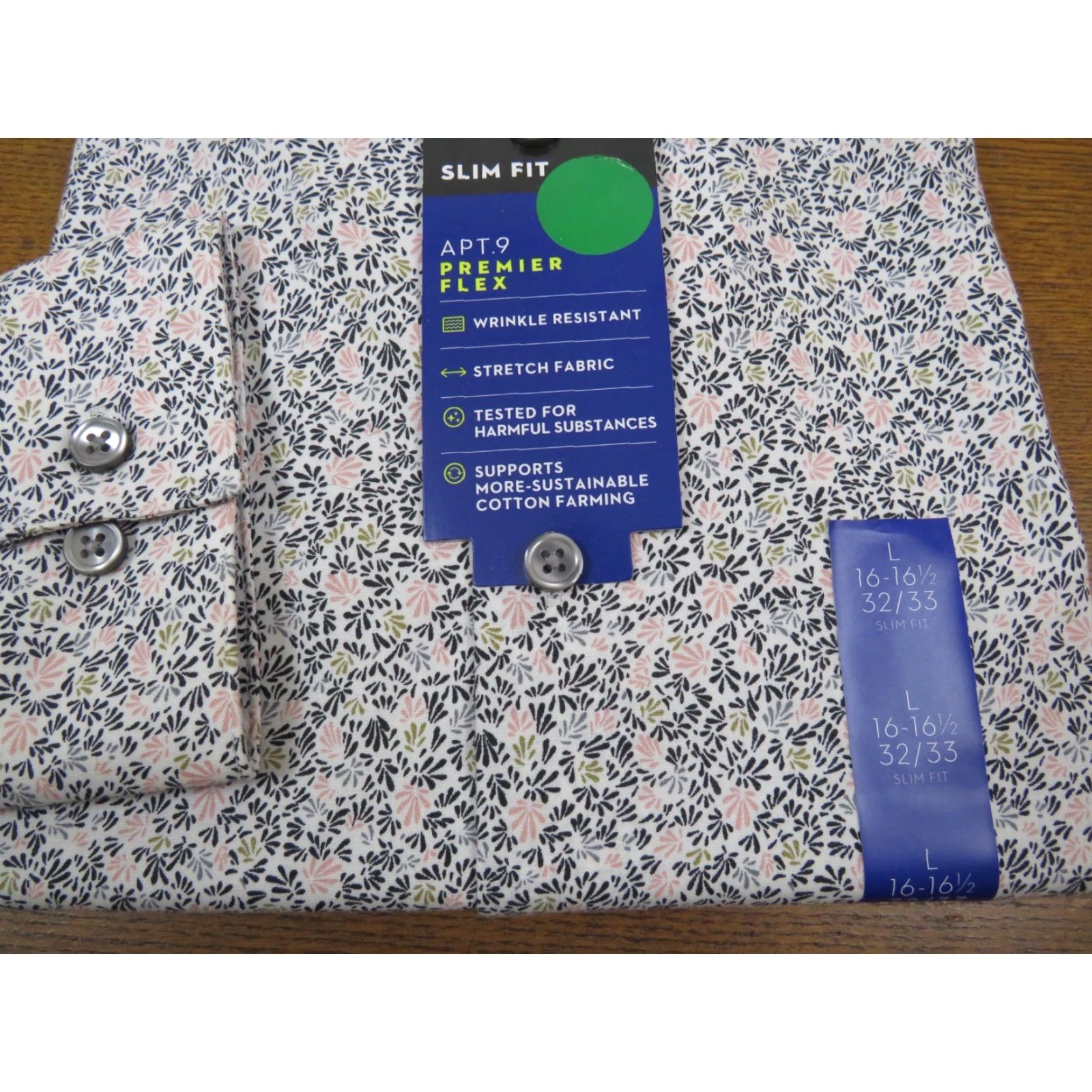Apt. 9 Apt.9 Button-Down Dress Business Shirt Slim 16-16.5 32-33 L Multicolor Cotton Paisley Short Sleeve Button-Up Mens Size US L / EU 52-54 / 3 - 2 Thumbnail