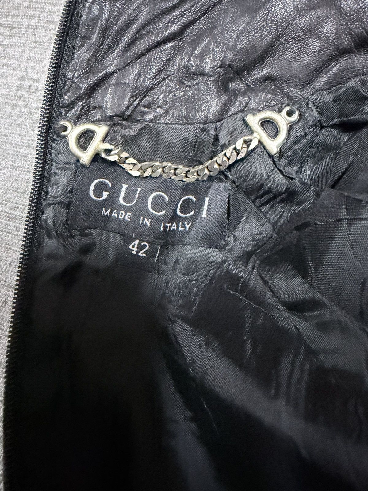 Gucci Vtg💥Gucci Era Tom ford Designer Dress Leather Black Size M / US 6-8 / IT 42-44 - 23 Thumbnail