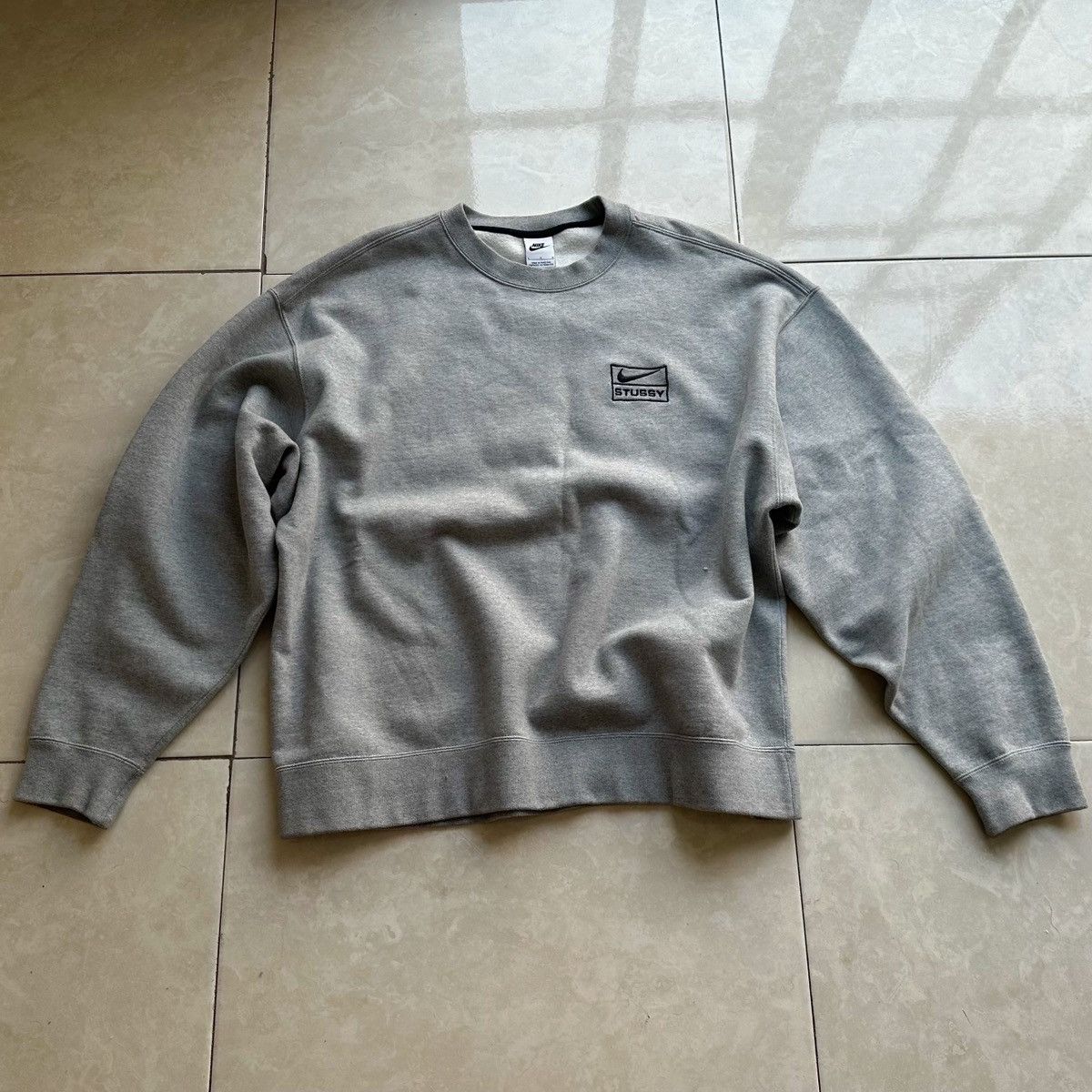 Nike Nike x Stussy Grey Crew Fleece | Grailed