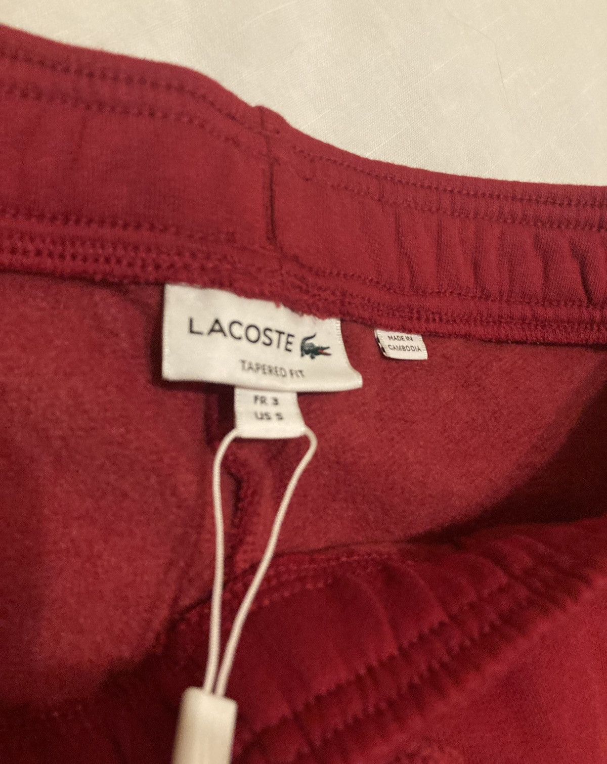 Lacoste Lacoste Men's Small Maroon red Cotton Blend Tapered pants Size US 28 / EU 44 - 8 Thumbnail