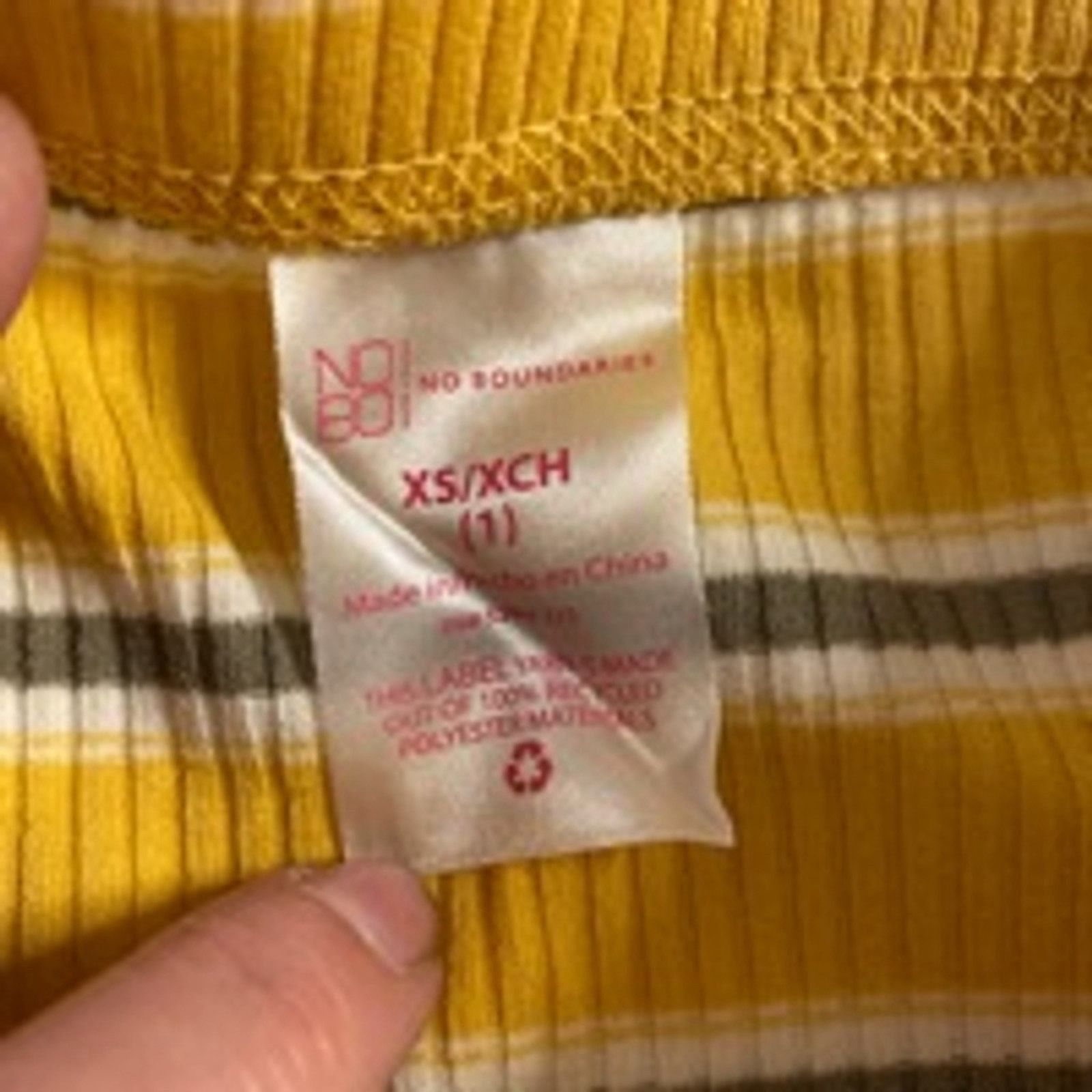 Other No Boundaries Striped Ribbed Mini Skirt Y2K Mustard XS Size 22" - 3 Thumbnail
