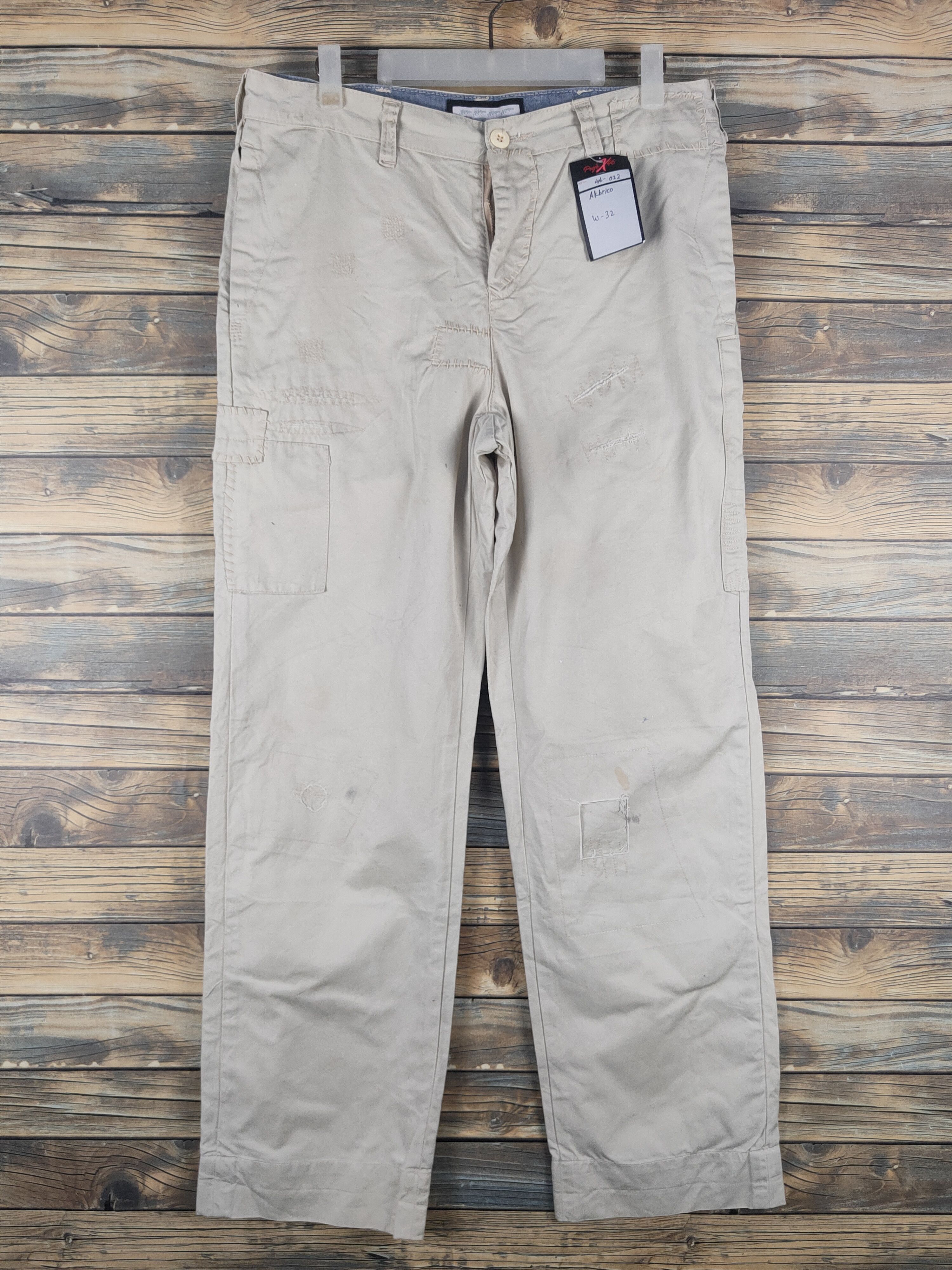 Japanese Brand DL Akbrico Ivory Multipocket Patched Casual Pants #46-022 Size US 32 / EU 48 - 1 Thumbnail