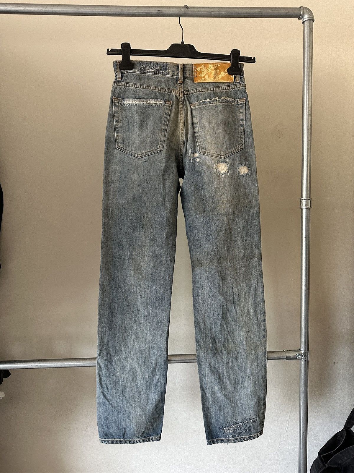 Roberto Cavalli 2000s Roberto Cavalli Washed Distressed Jeans Size US 27 - 8 Thumbnail