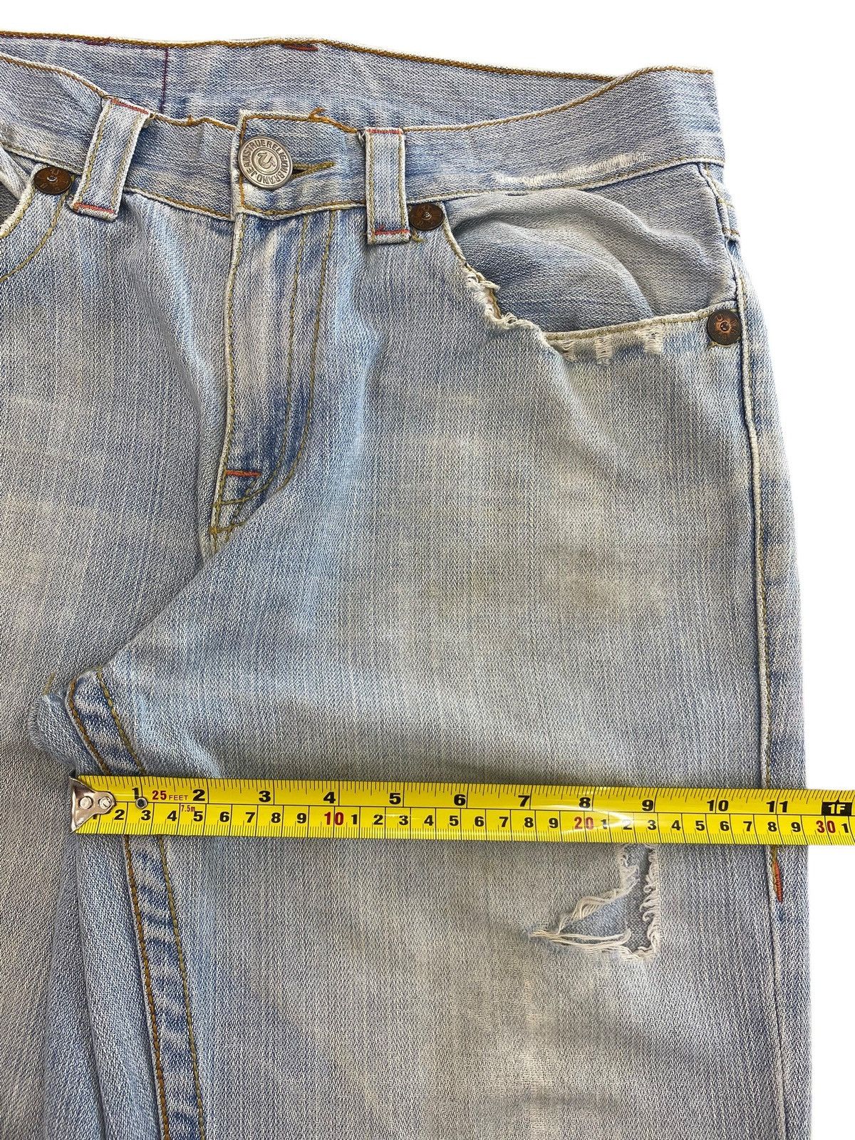 True Religion True Religion Acid Blue Wash Ripped Style Baggy Jeans Size US 31 - 7 Thumbnail