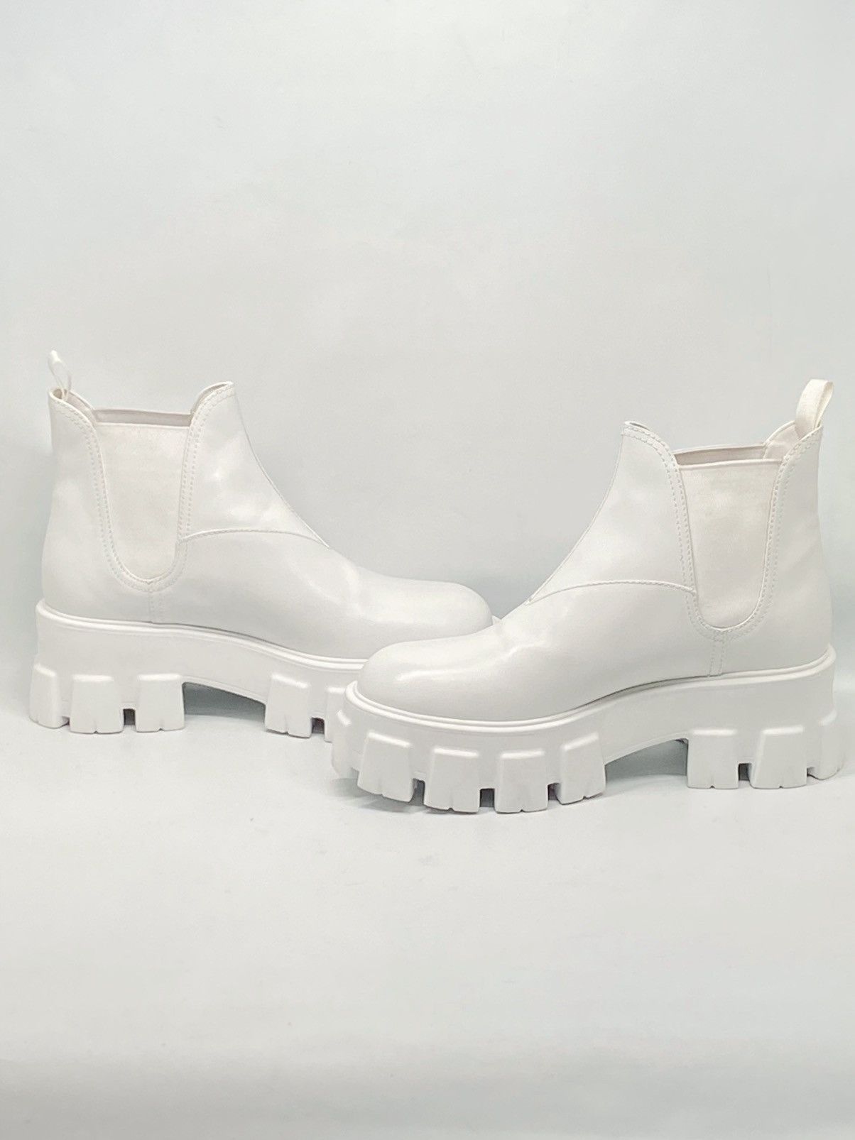Prada Prada Monolith Leather Lug-Sole Chelsea Boots size 37 Size US 7 / IT 37 - 2 Thumbnail