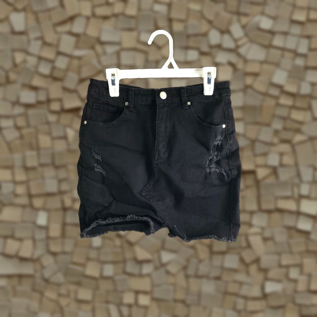 Denime Just Quella Black Jean Skirt Womens Size 4 Denim Button Midi Short Skirt Climate: Spring Summer Fall Vintage No Women Mens? Size 27" / US 4 / IT 40 - 1 Thumbnail