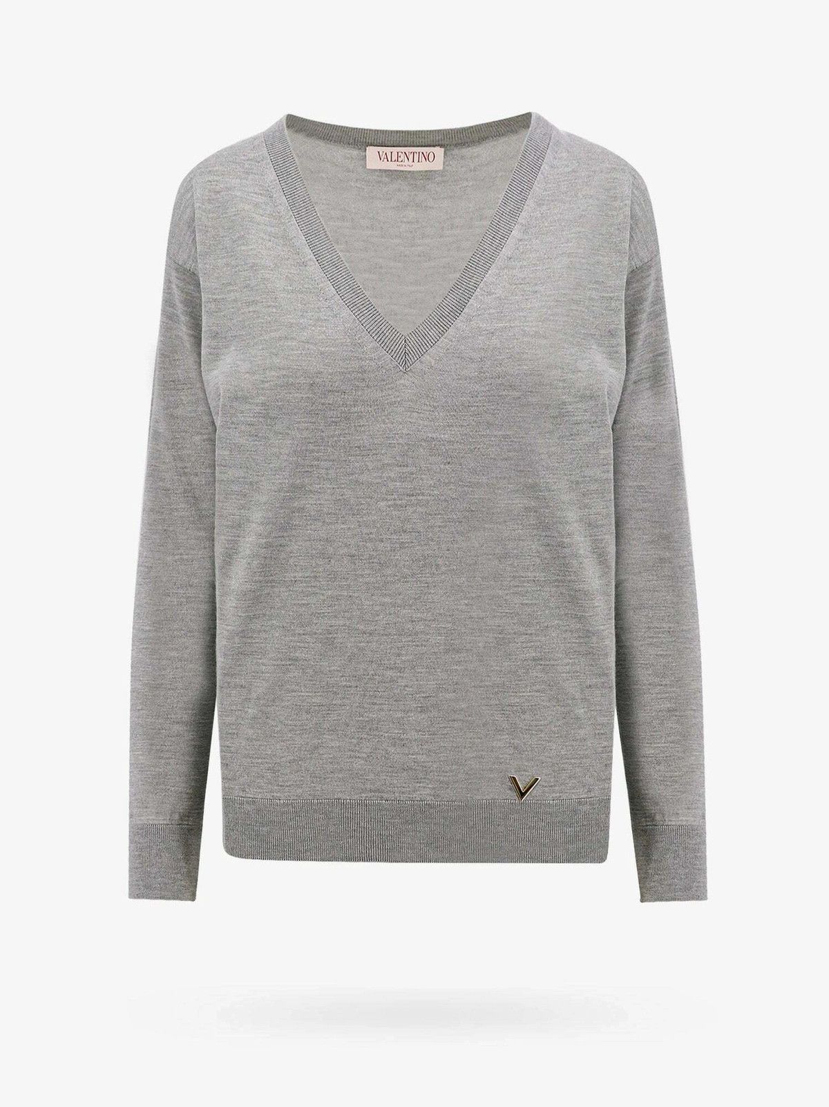 Valentino o1y0326 Cashmere Blend Sweater in Light Gray Size M / US 6-8 / IT 42-44 - 1 Thumbnail