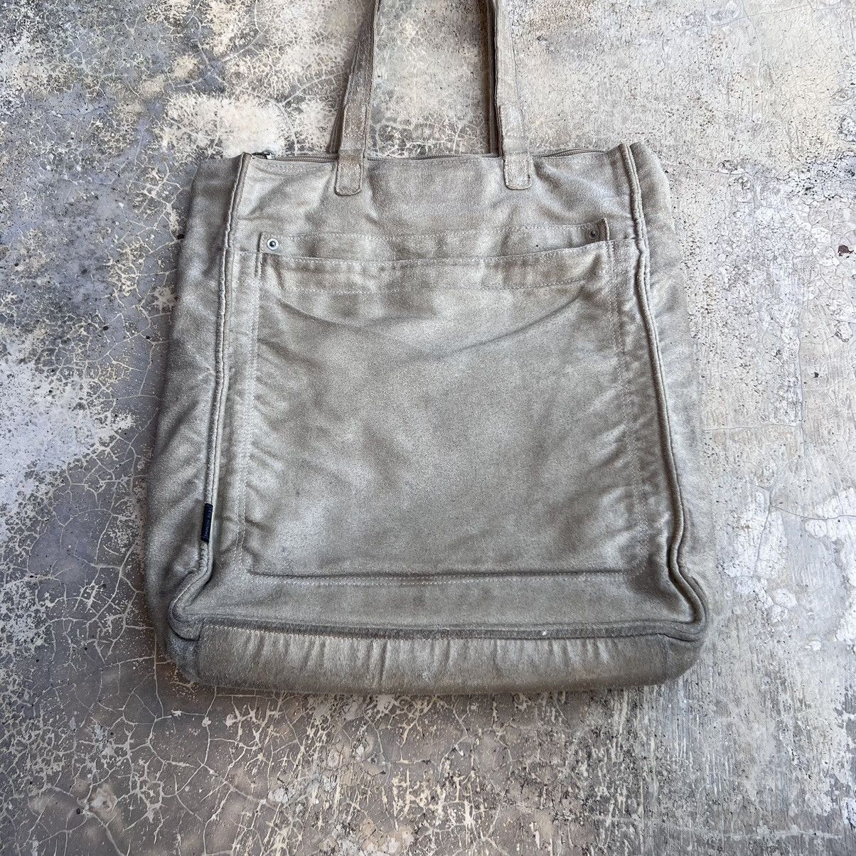 Tete Homme Tete Homme Issey Miyake Suede Leather Tote Bag Size ONE SIZE - 3 Thumbnail