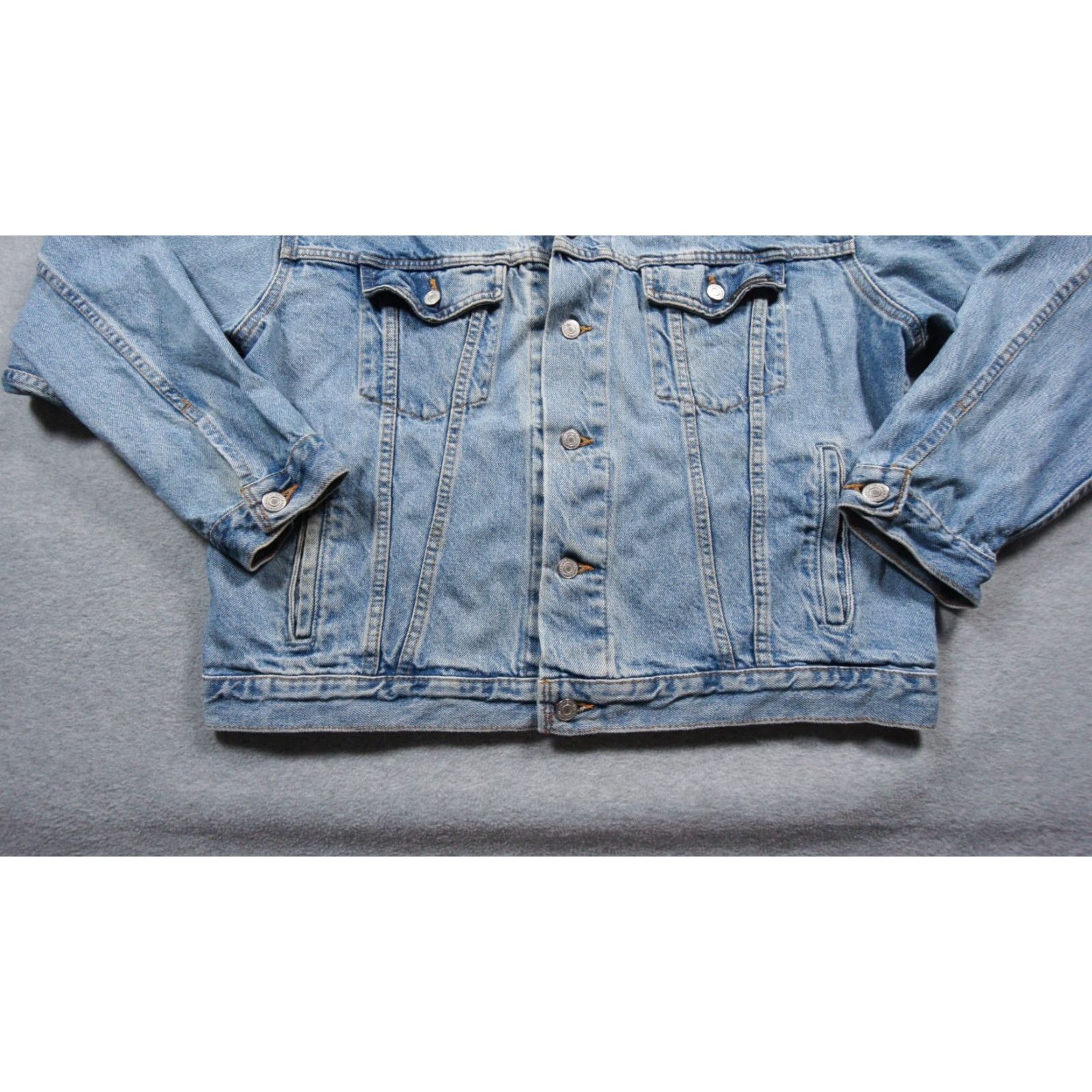 Denime VINTAGEAlias Wavefront Jacket Mens Large Blue Denim Jean Trucker Software Tech Shirt Size US 33 - 3 Thumbnail